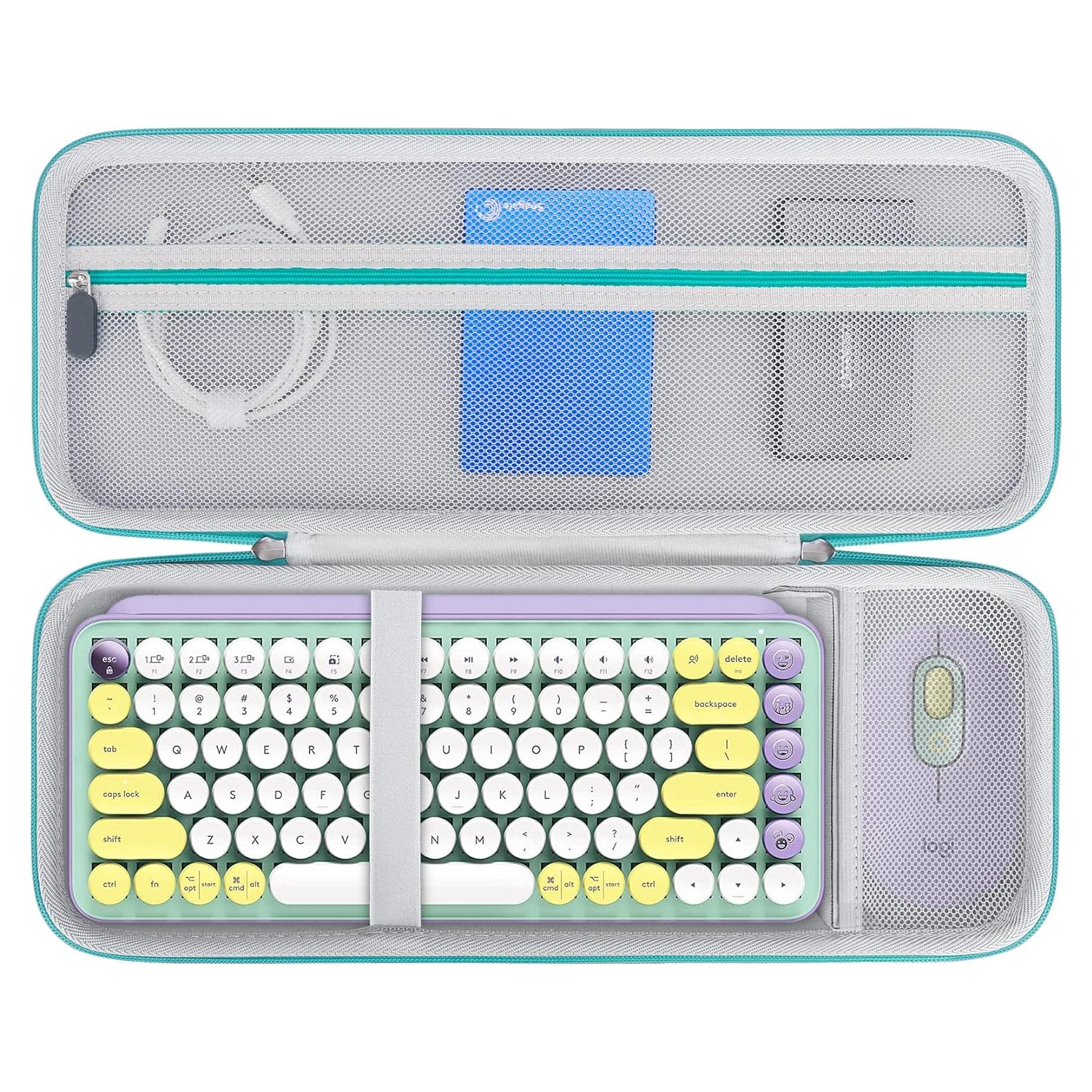 Funda rígida Elonbo para teclado Logitech POP Keys Turquesa