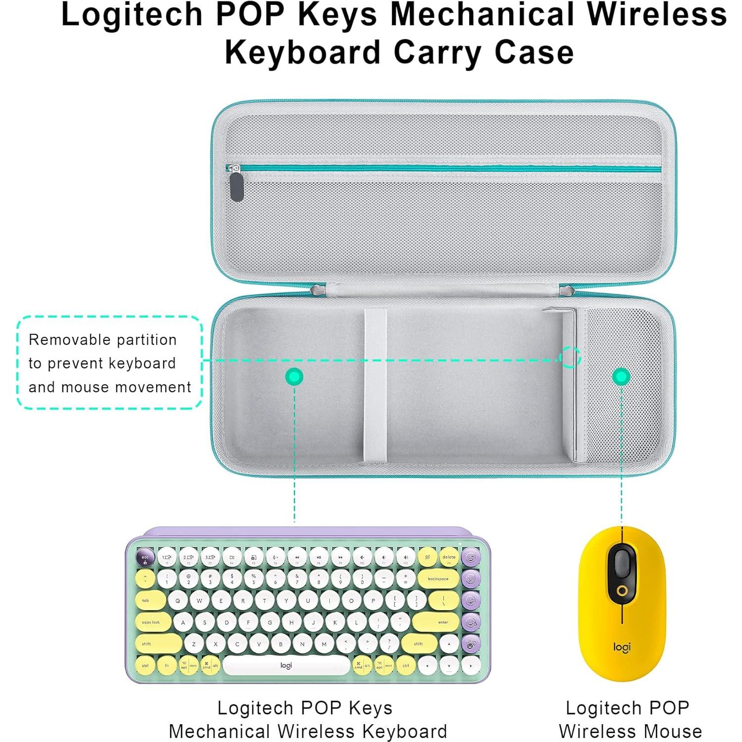 Funda rígida Elonbo para teclado Logitech POP Keys Turquesa