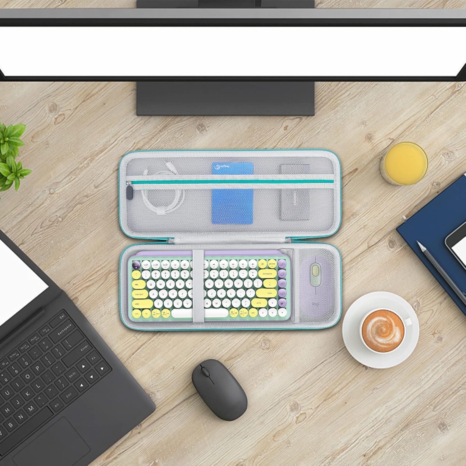 Funda rígida Elonbo para teclado Logitech POP Keys Turquesa