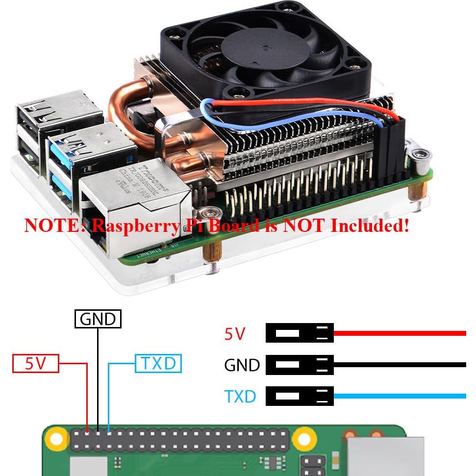 Ventilador de Enfriamiento GeeekPi para Raspberry Pi 4B Ultra Delgado