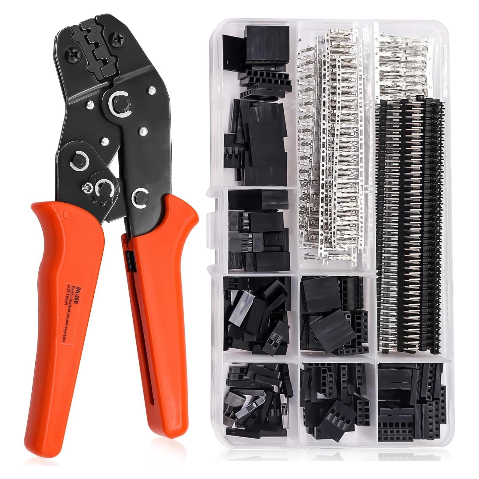 Kit de Crimpado Taiss SN-28B con 600 Conectores Dupont 2.54mm