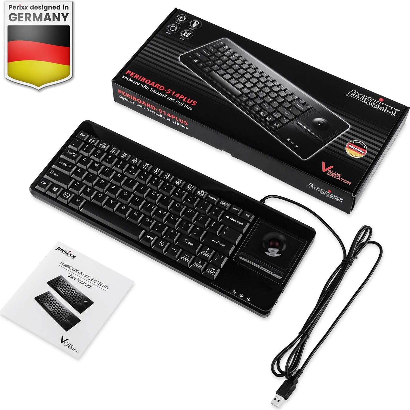 Teclado con Cable Perixx PERIBOARD-514H Plus Negro