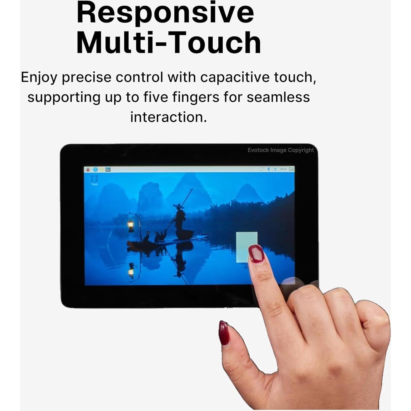 Pantalla Táctil HD 7" Pi 2 - 720x1280, Antirreflejo