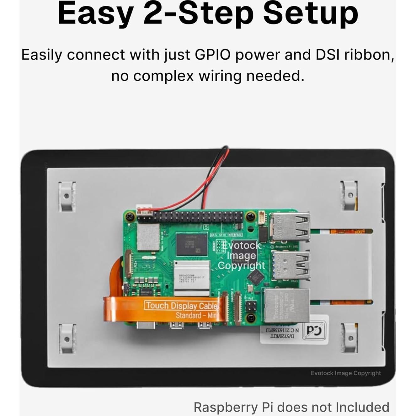 Pantalla Táctil HD 7" Pi 2 - 720x1280, Antirreflejo