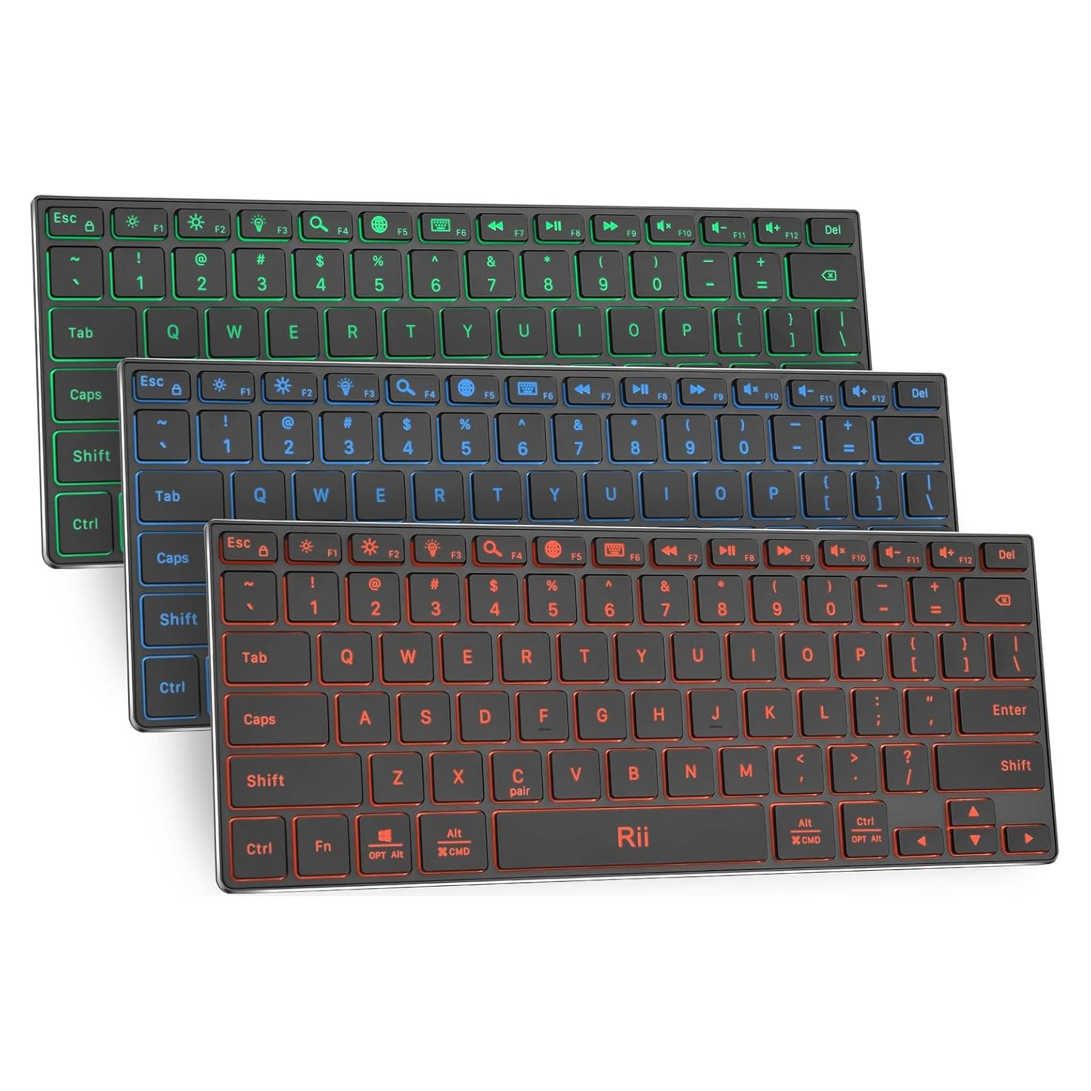 Teclado Bluetooth Rii X9 Retroiluminado RGB Recargable