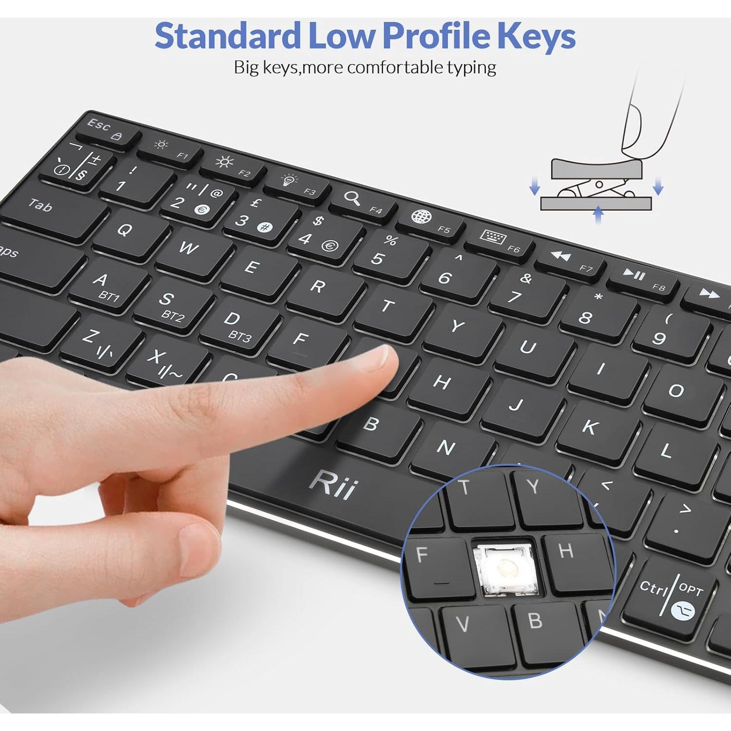 Teclado Bluetooth Rii X9 Retroiluminado RGB Recargable