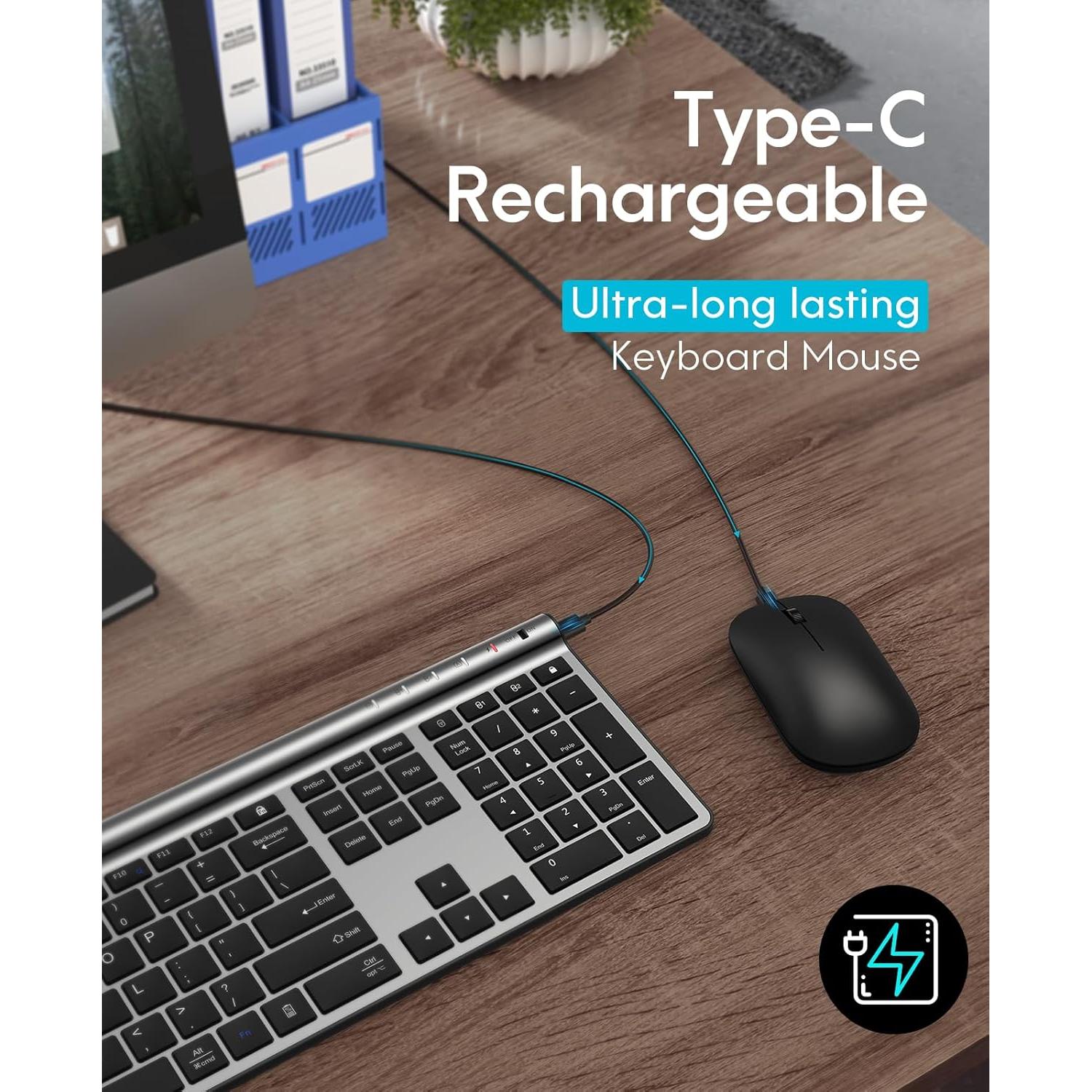 Combo Teclado y Ratón Inalámbrico CHESONA Recargable