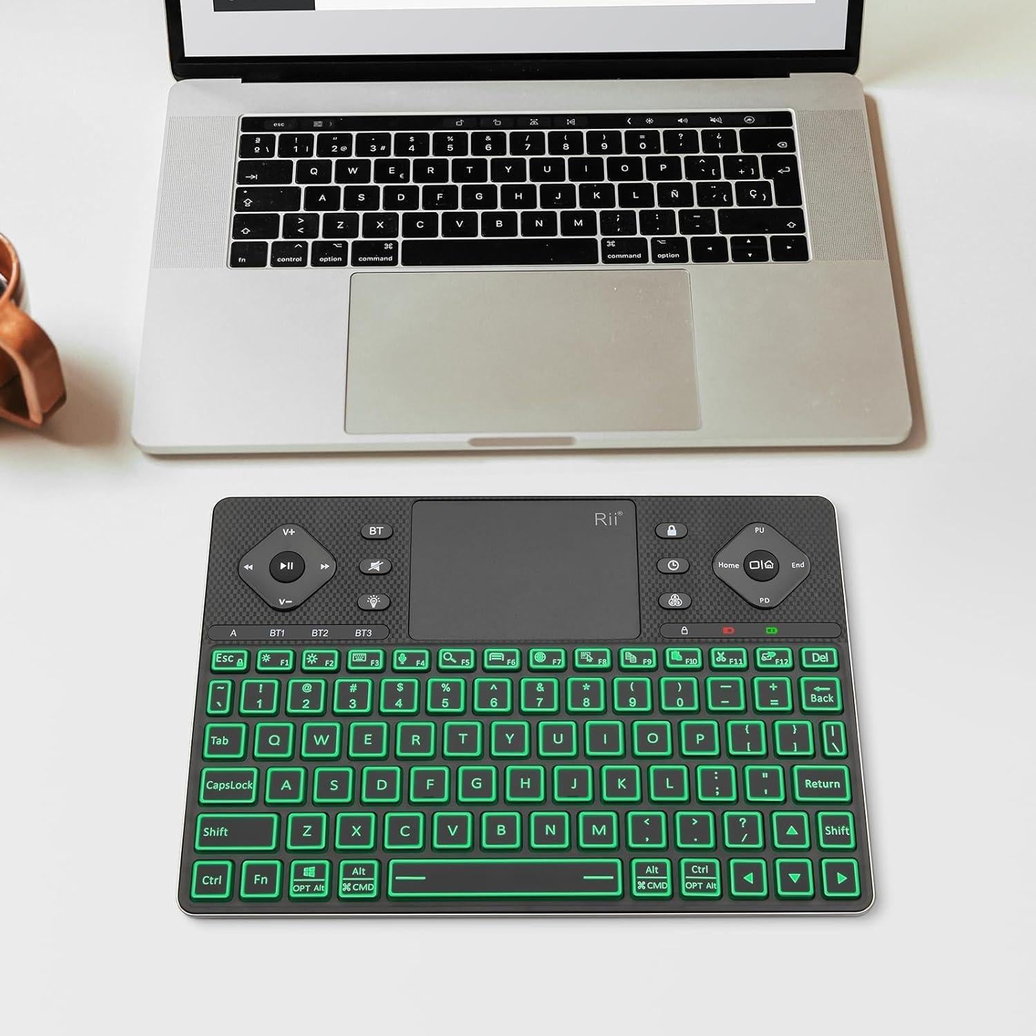 Teclado Inalámbrico Rii K16 Bluetooth con Touchpad RGB