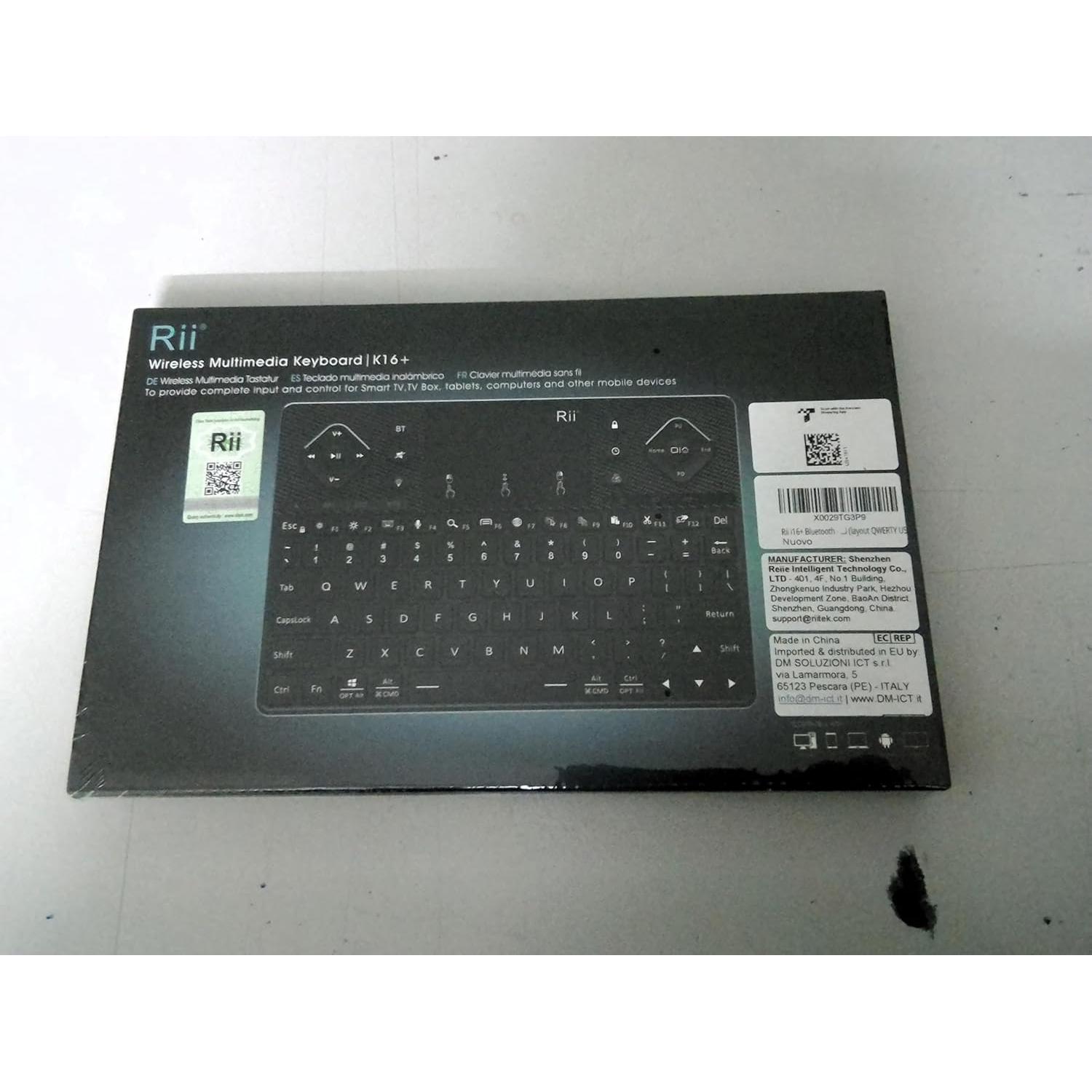 Teclado Inalámbrico Rii K16 Bluetooth con Touchpad RGB