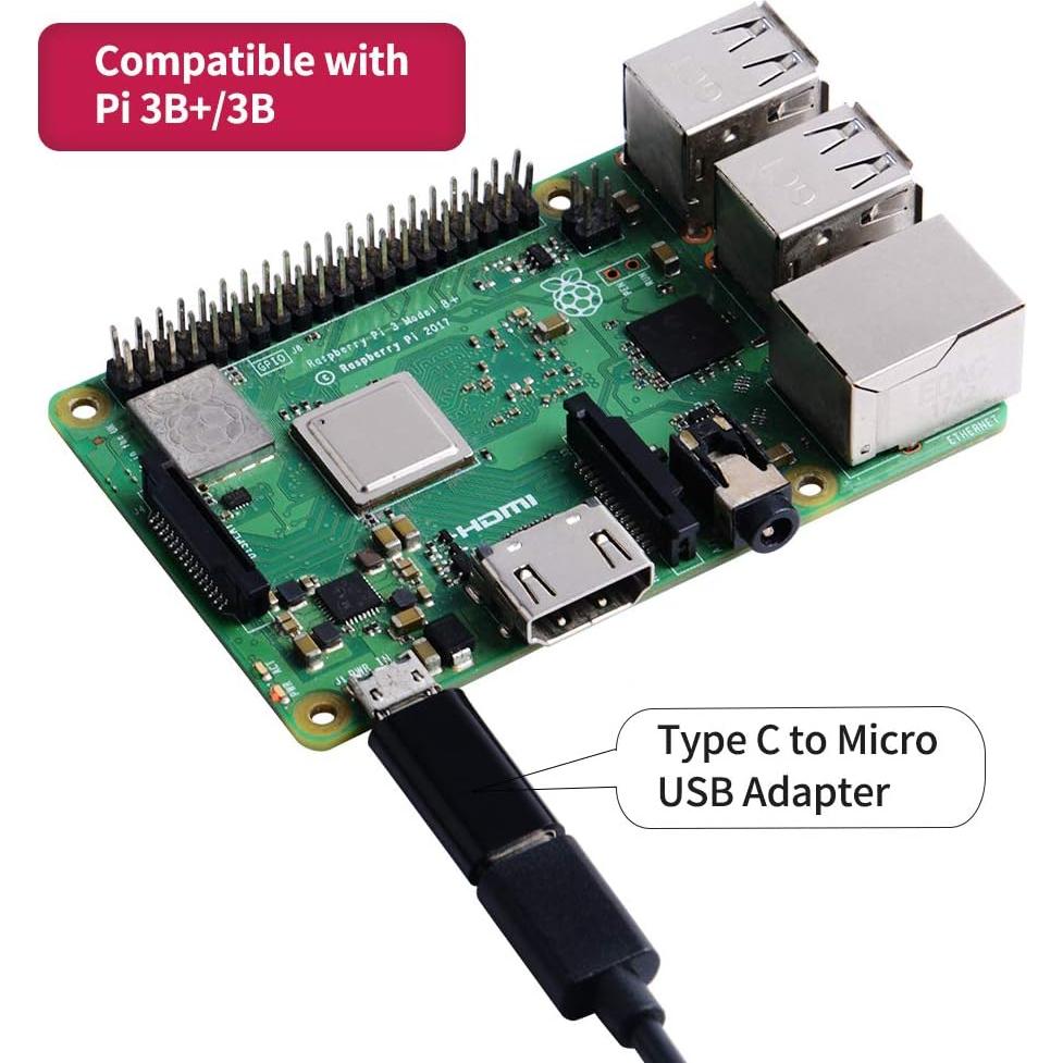 Fuente de Alimentación GeeekPi 18W 5V 3.6A Tipo C con Interruptor