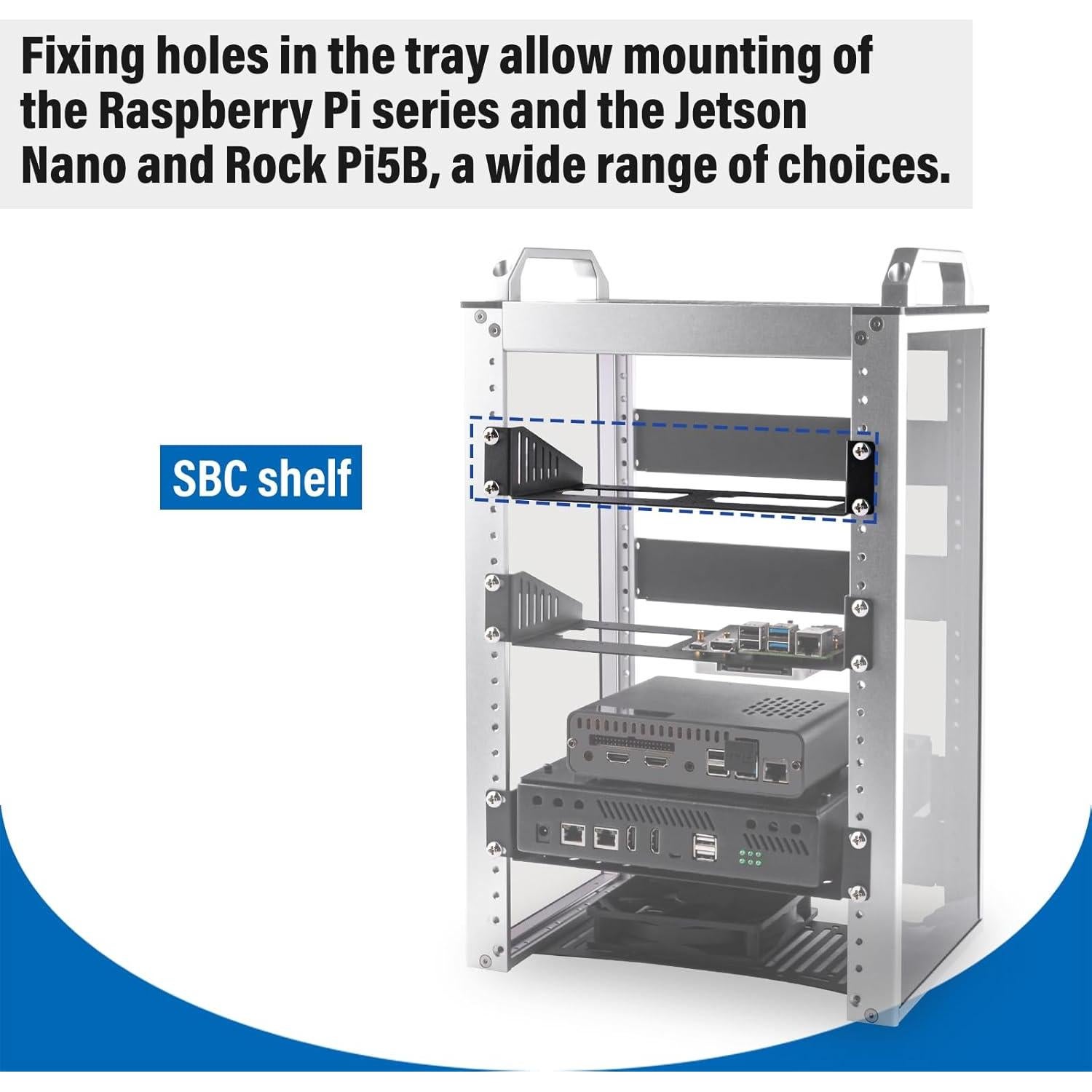 Estante SBC RackMate 1U GeeekPi para Raspberry Pi y HDD/SSD