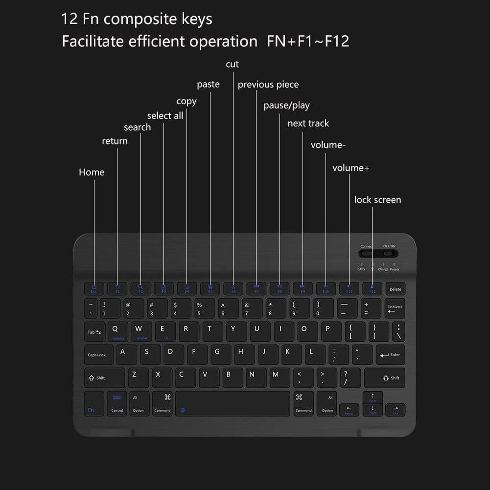 Teclado Bluetooth Diyeeni Bilingüe Ruso e Inglés 7" Recargable