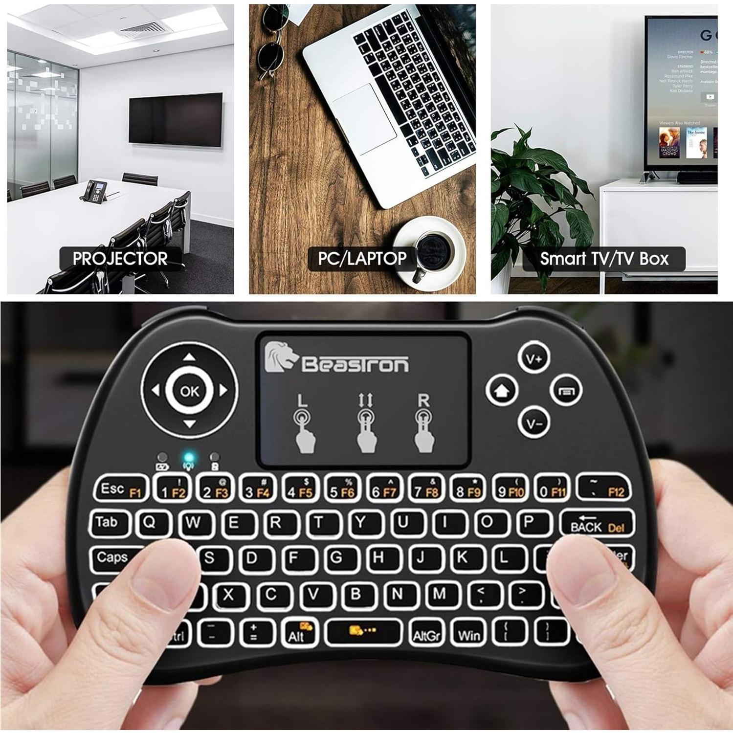 Teclado Inalámbrico Mini Beastron QWERTY Retroiluminado