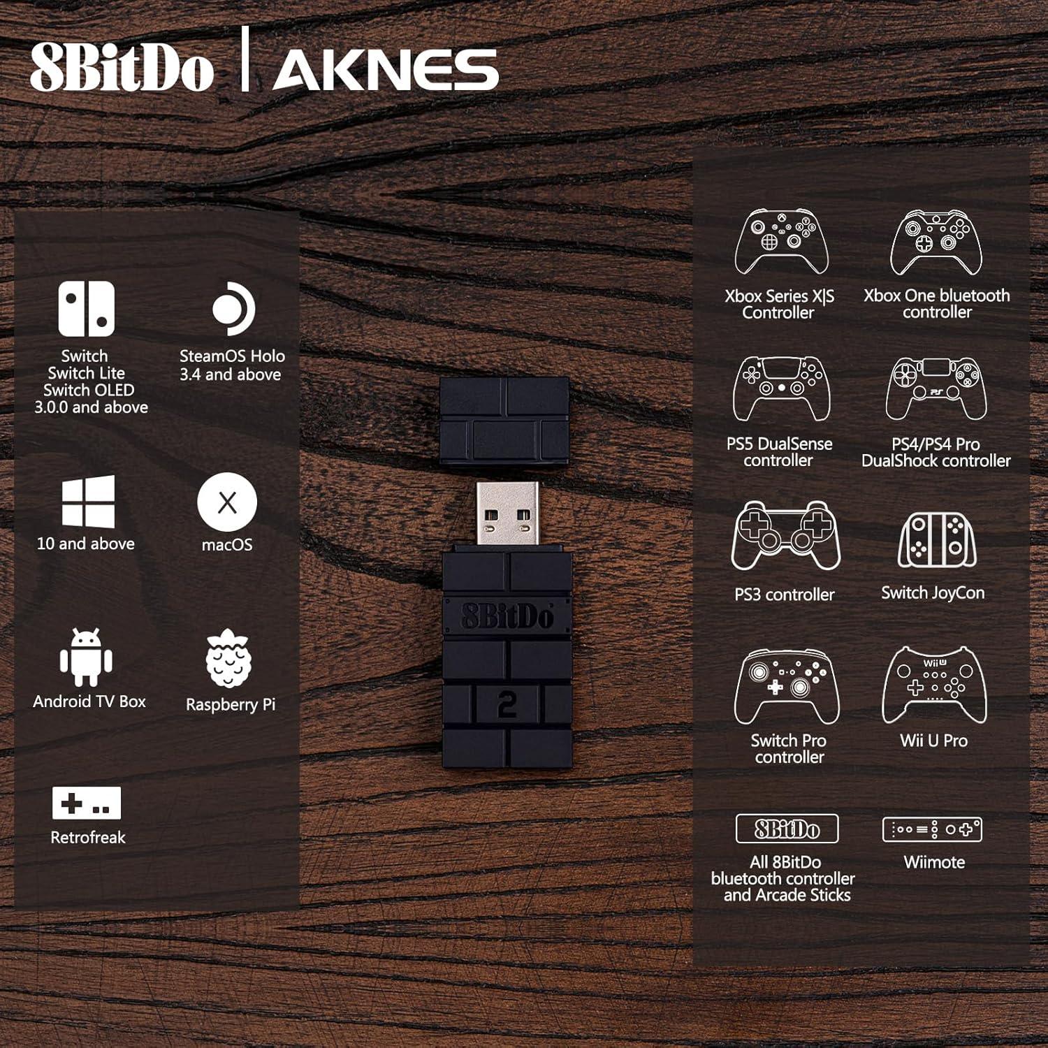 Adaptador Inalámbrico 8BitDo para Consolas y PC - Bluetooth