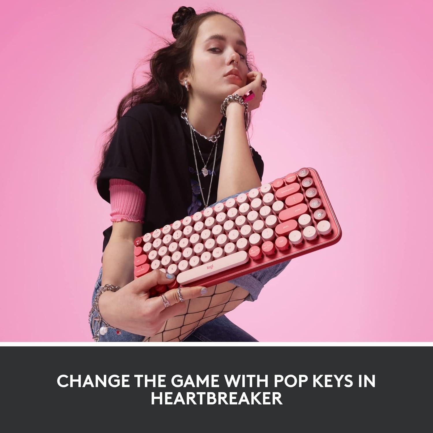 Teclado Mecánico Inalámbrico Logitech POP Corazón Roto