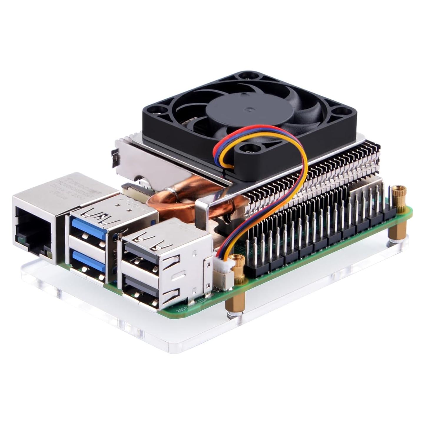 Enfriador GeeekPi para Raspberry Pi 5 con Ventilador 40mm