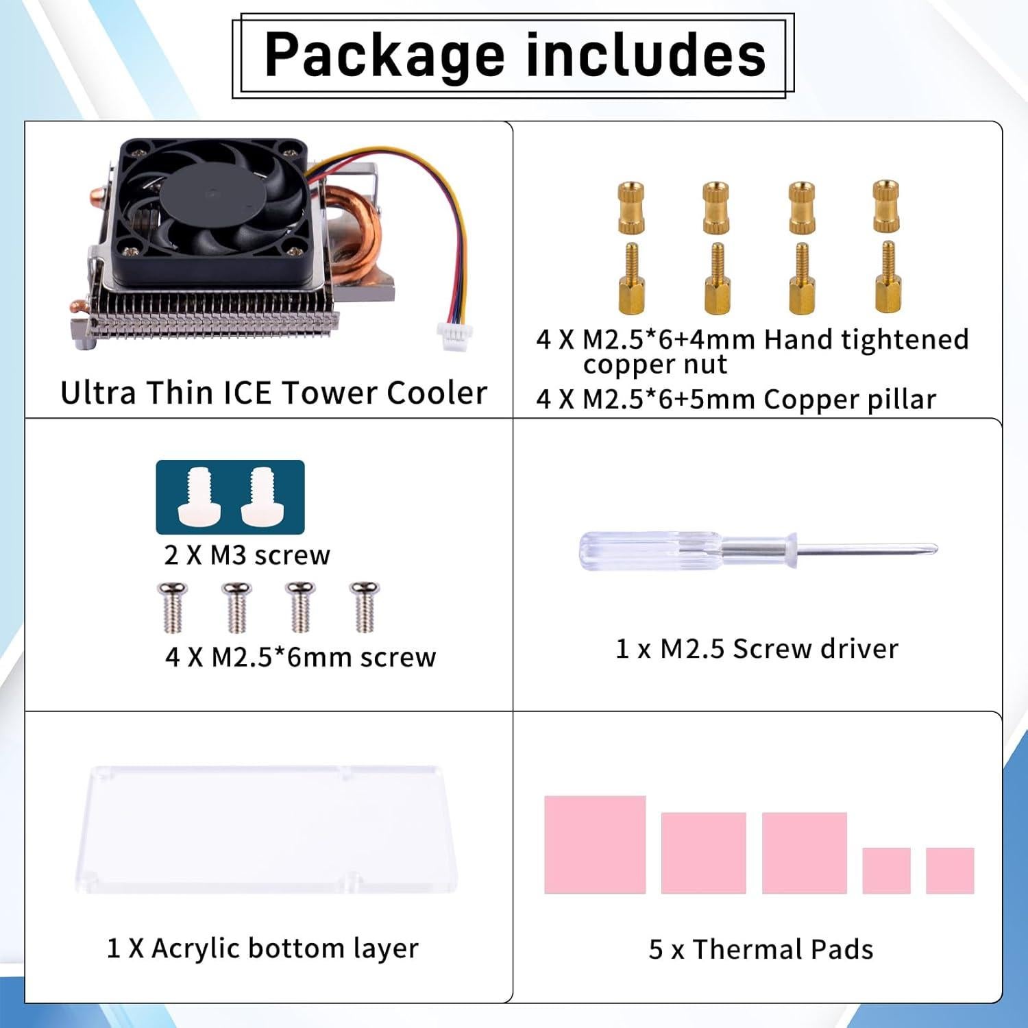 Enfriador GeeekPi para Raspberry Pi 5 con Ventilador 40mm