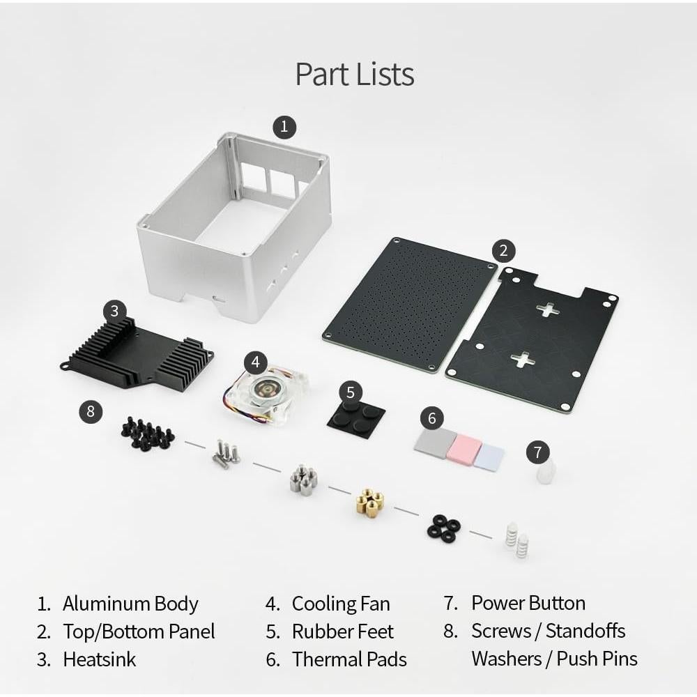 Caja Raspberry Pi 5 ElectroCookie Aluminio con Ventilador RGB