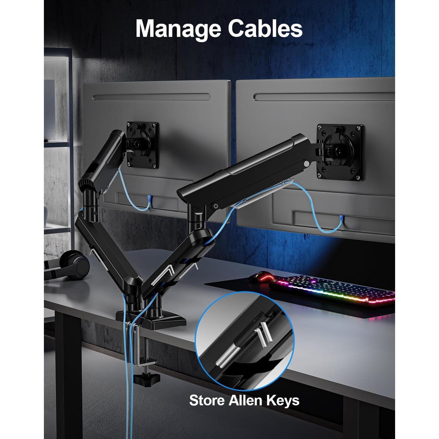 Soporte Doble para Monitor ErgoFocus 13-32" Negro VESA