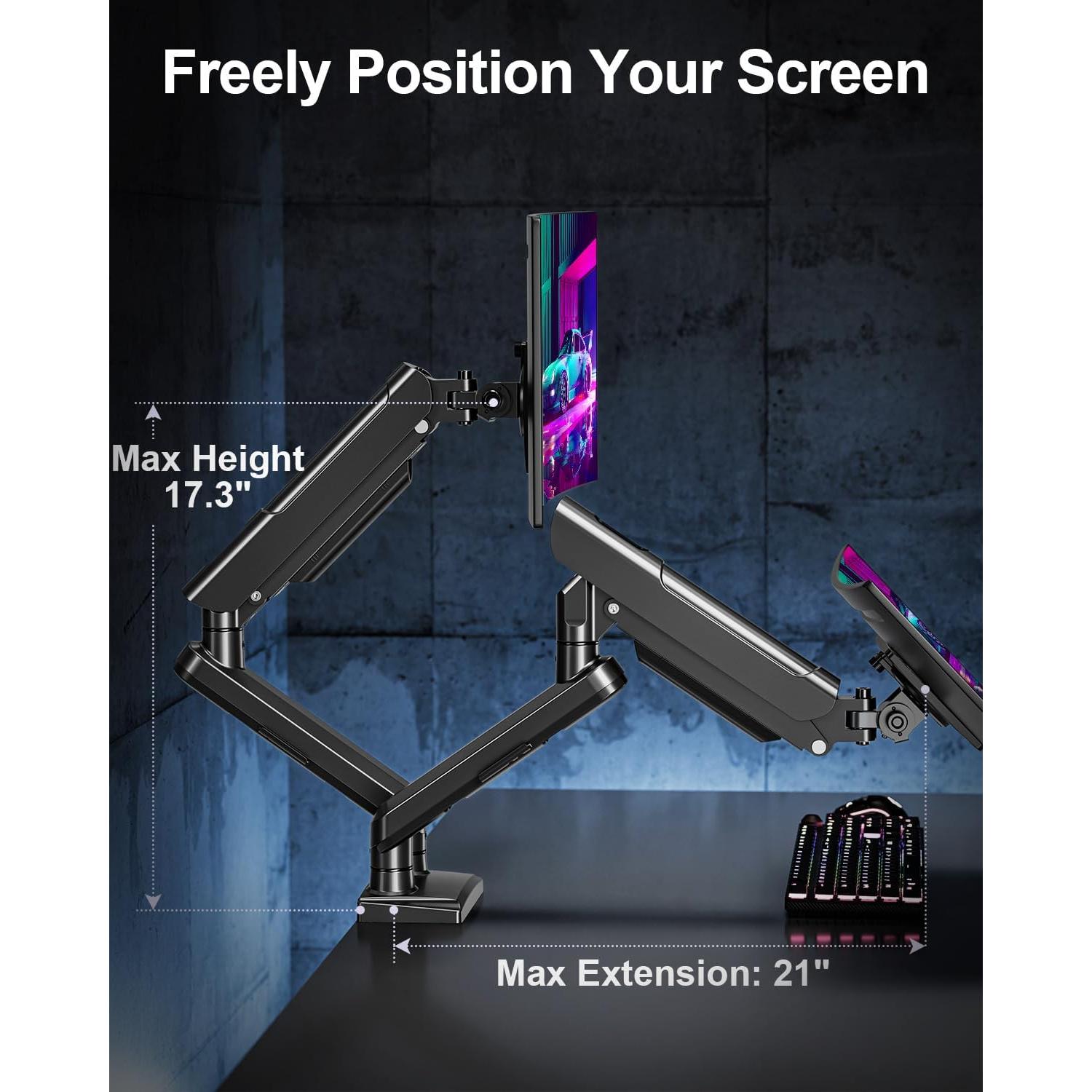 Soporte Doble para Monitor ErgoFocus 13-32" Negro VESA