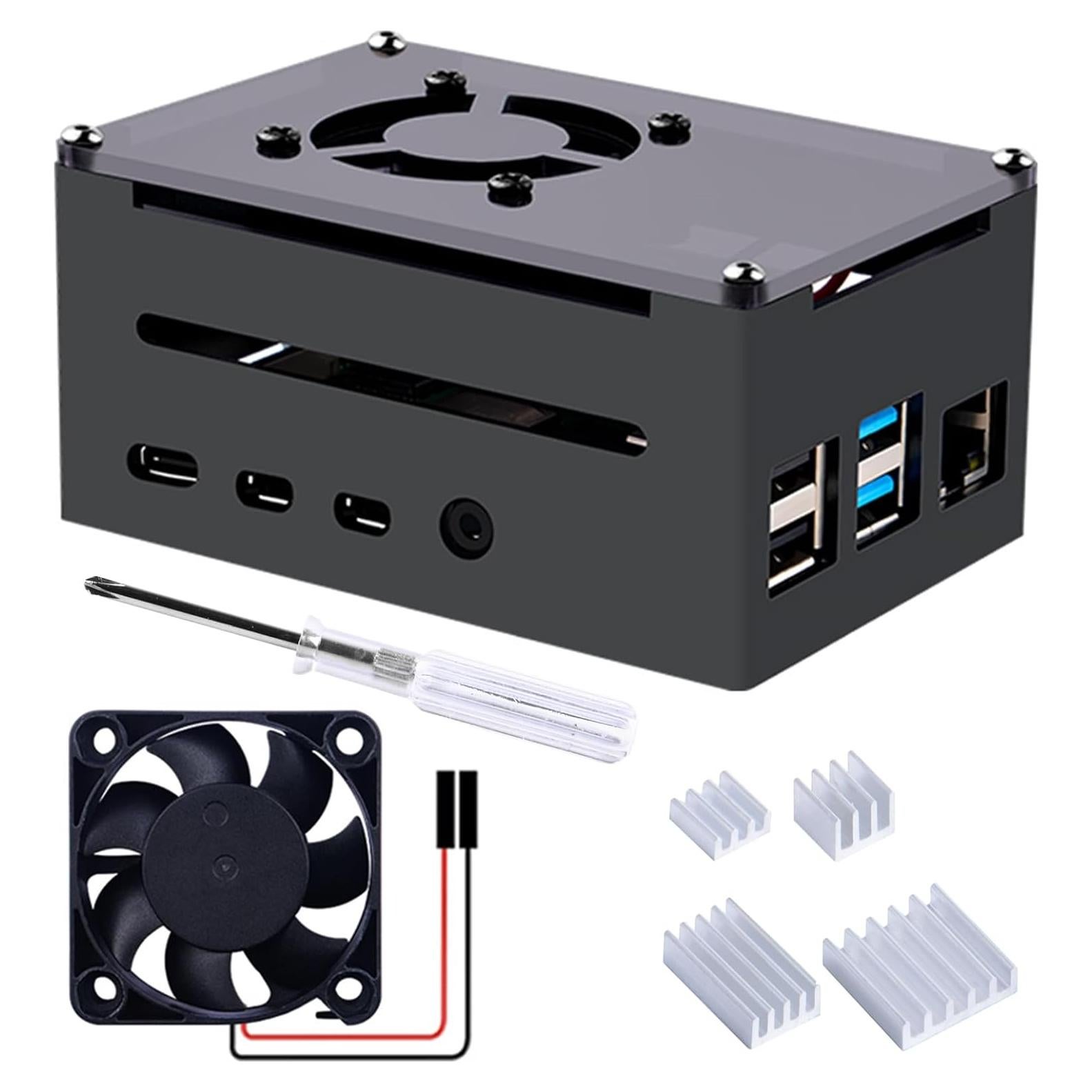 Caja GeeekPi para Raspberry Pi 4 Modelo B con Ventilador