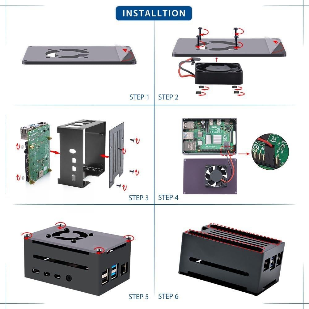 Caja GeeekPi para Raspberry Pi 4 Modelo B con Ventilador