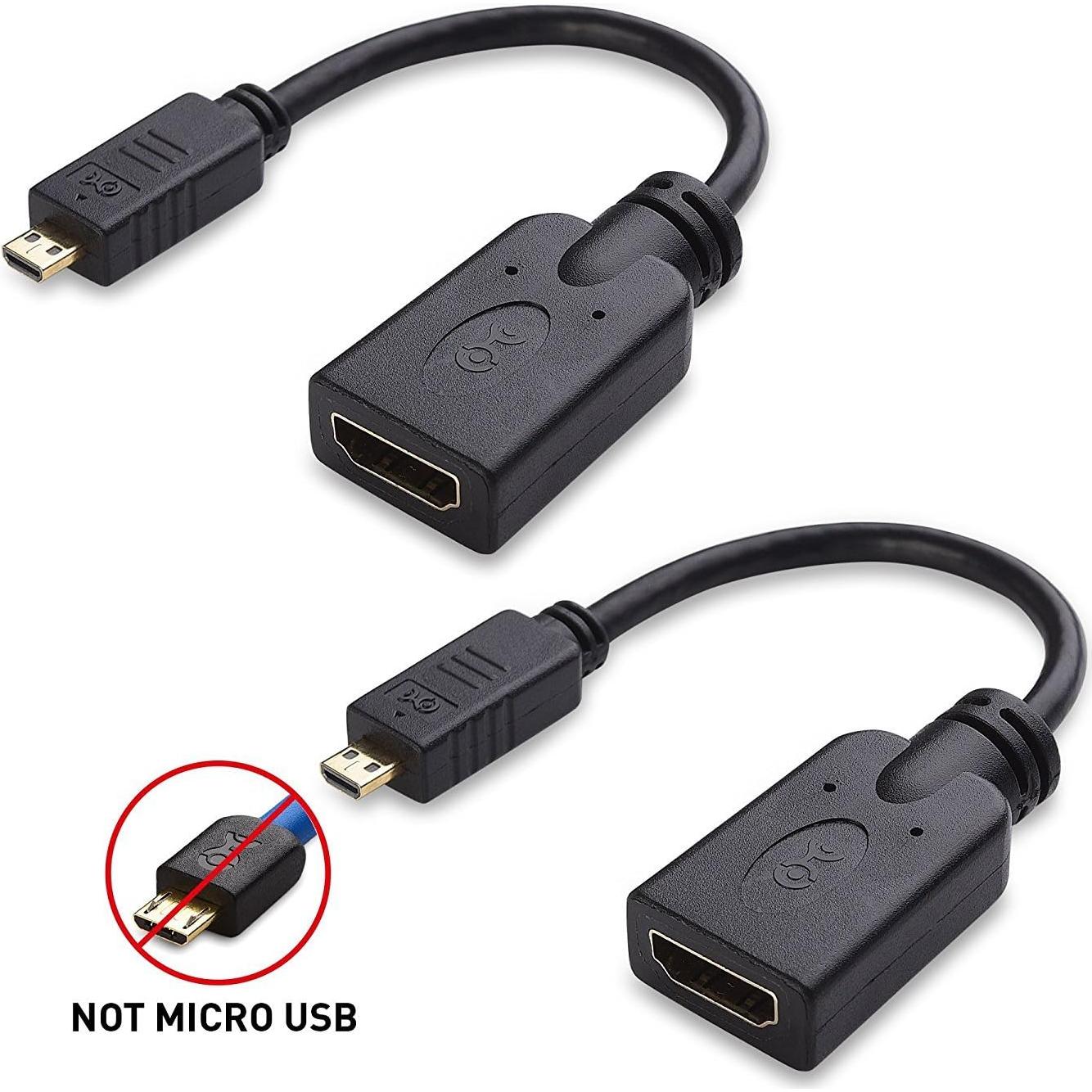 Adaptador Micro HDMI a HDMI Cable Matters 2-Pack 4K 15.24 cm