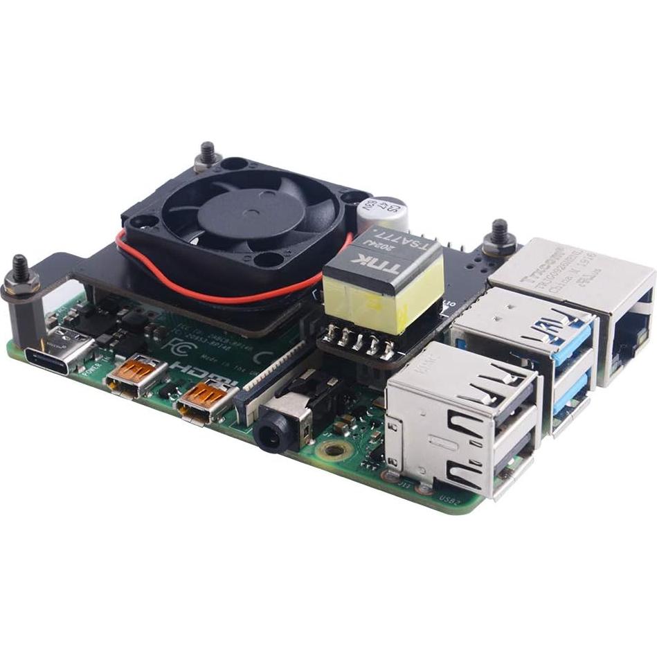 HAT PoE Aislado GeeekPi para Raspberry Pi 4 y 3B+, Ventilador 30mm