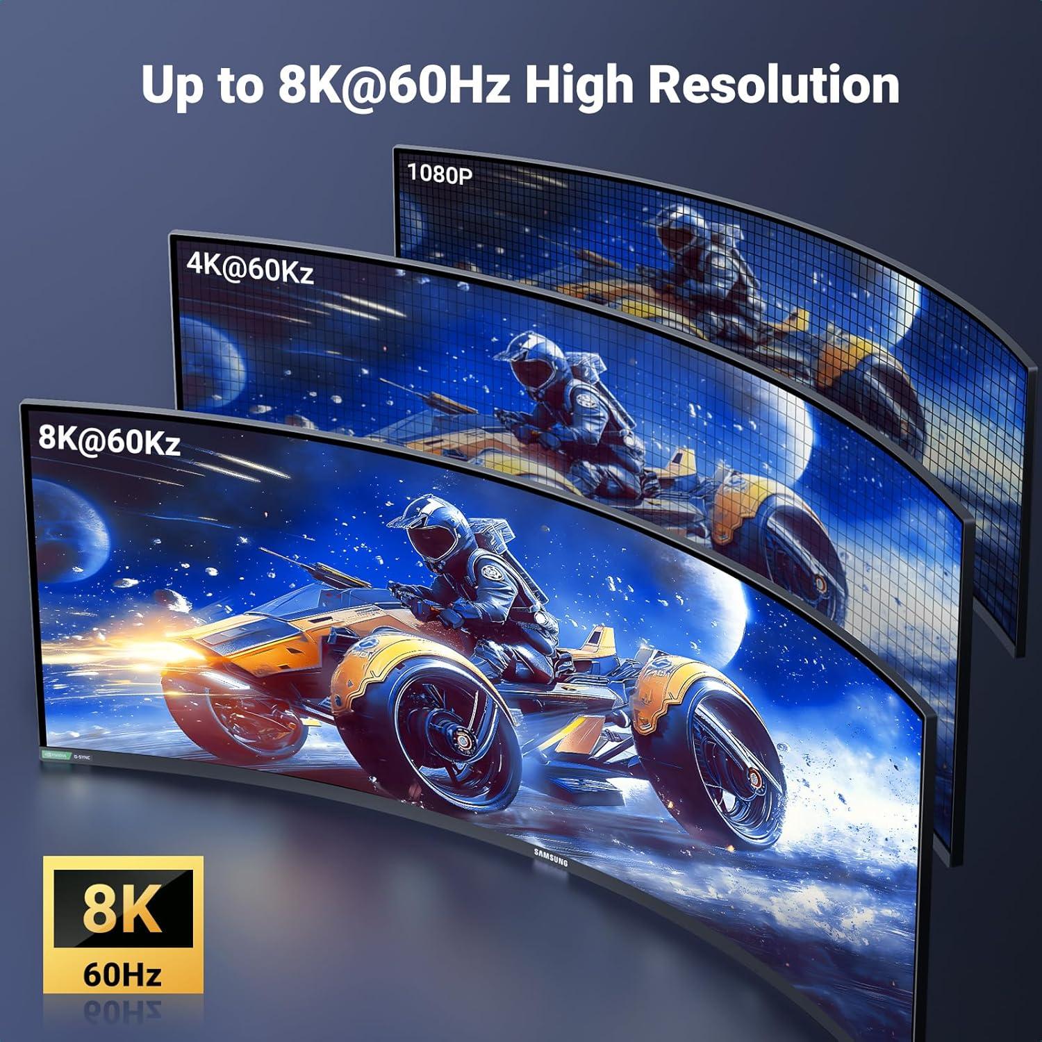 Cable Micro HDMI a HDMI UGREEN 1.0m 8K 48Gbps Trenzado