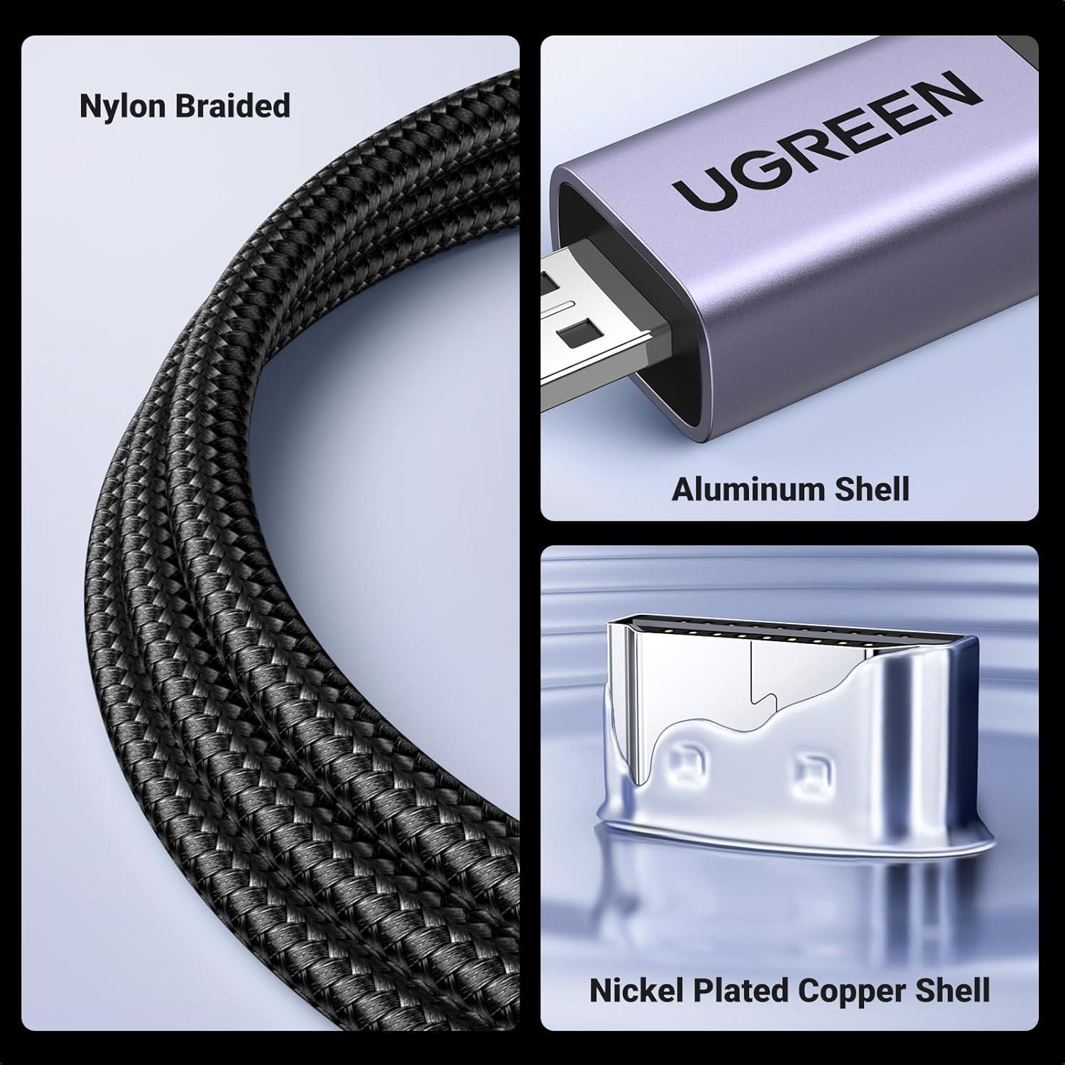 Cable Micro HDMI a HDMI UGREEN 1.0m 8K 48Gbps Trenzado