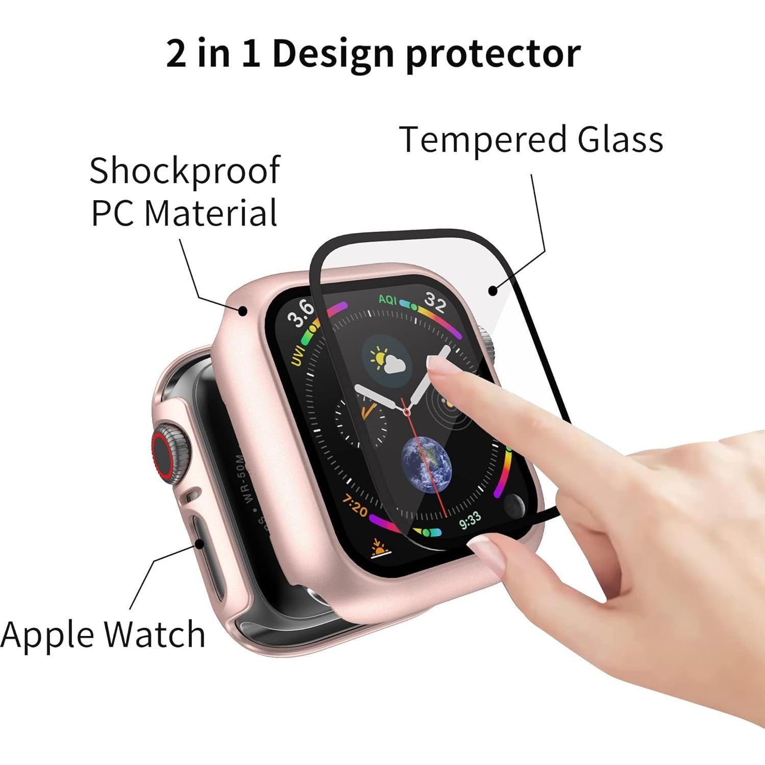 Funda Dura para Apple Watch 40mm PKMH con Protector