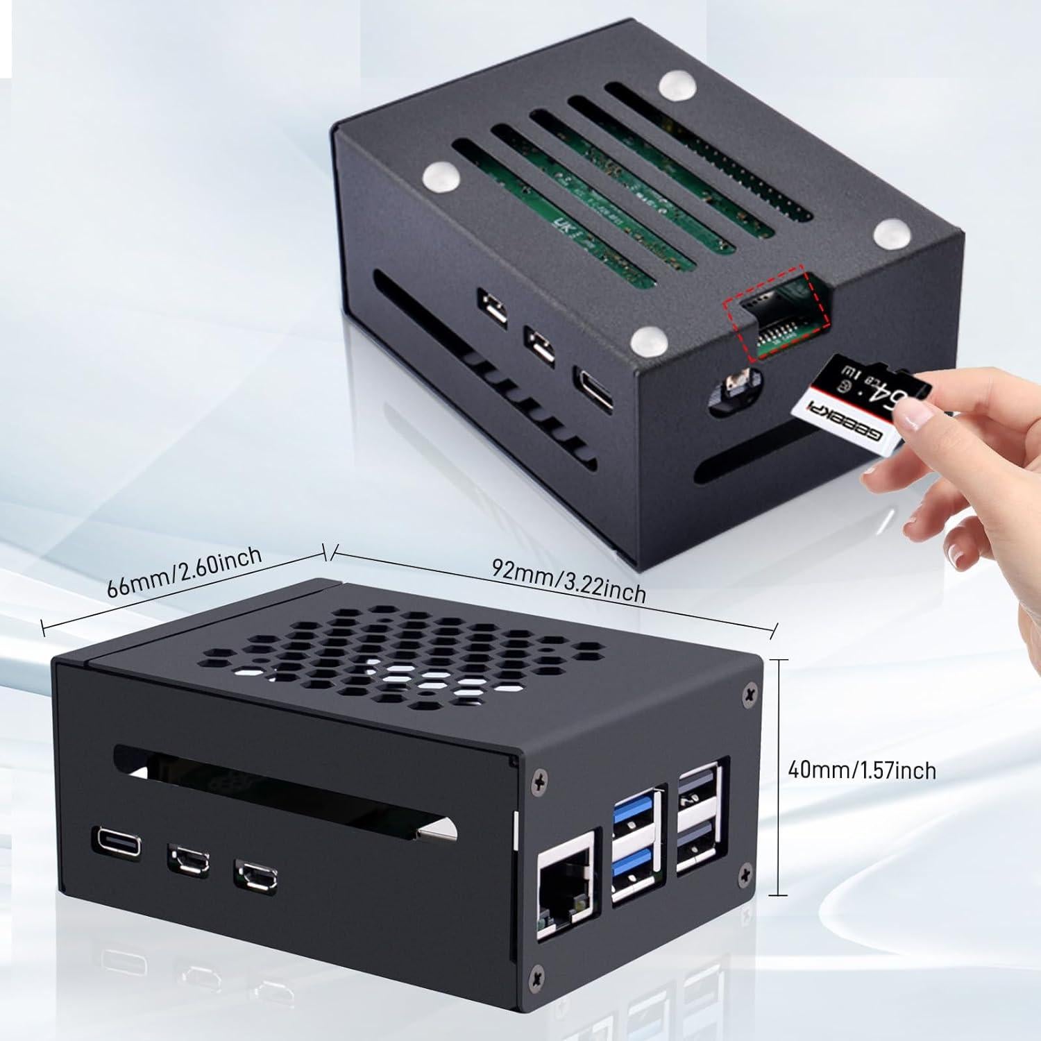 Caja de Metal GeeekPi para Raspberry Pi 5 con Soporte PCIe