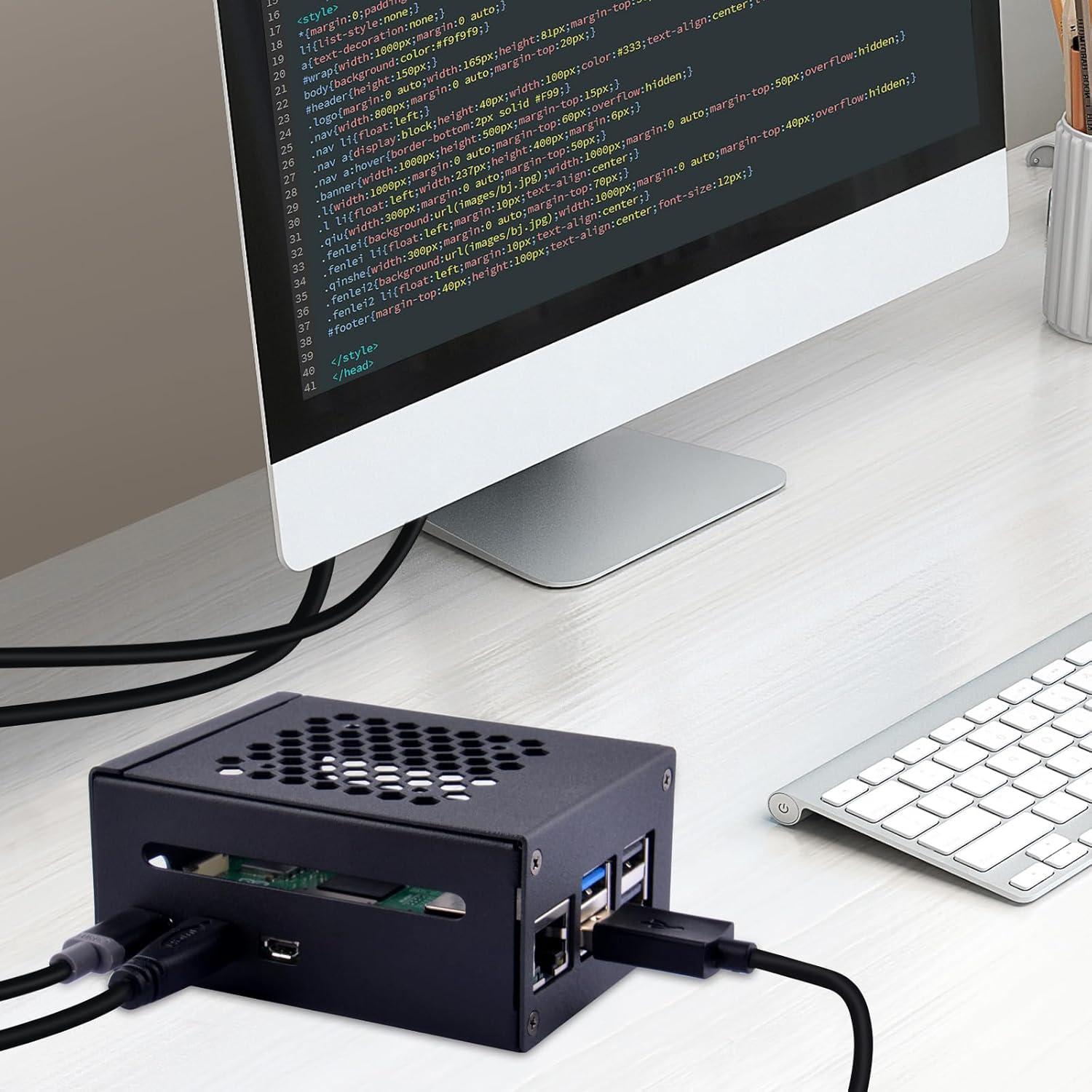 Caja de Metal GeeekPi para Raspberry Pi 5 con Soporte PCIe