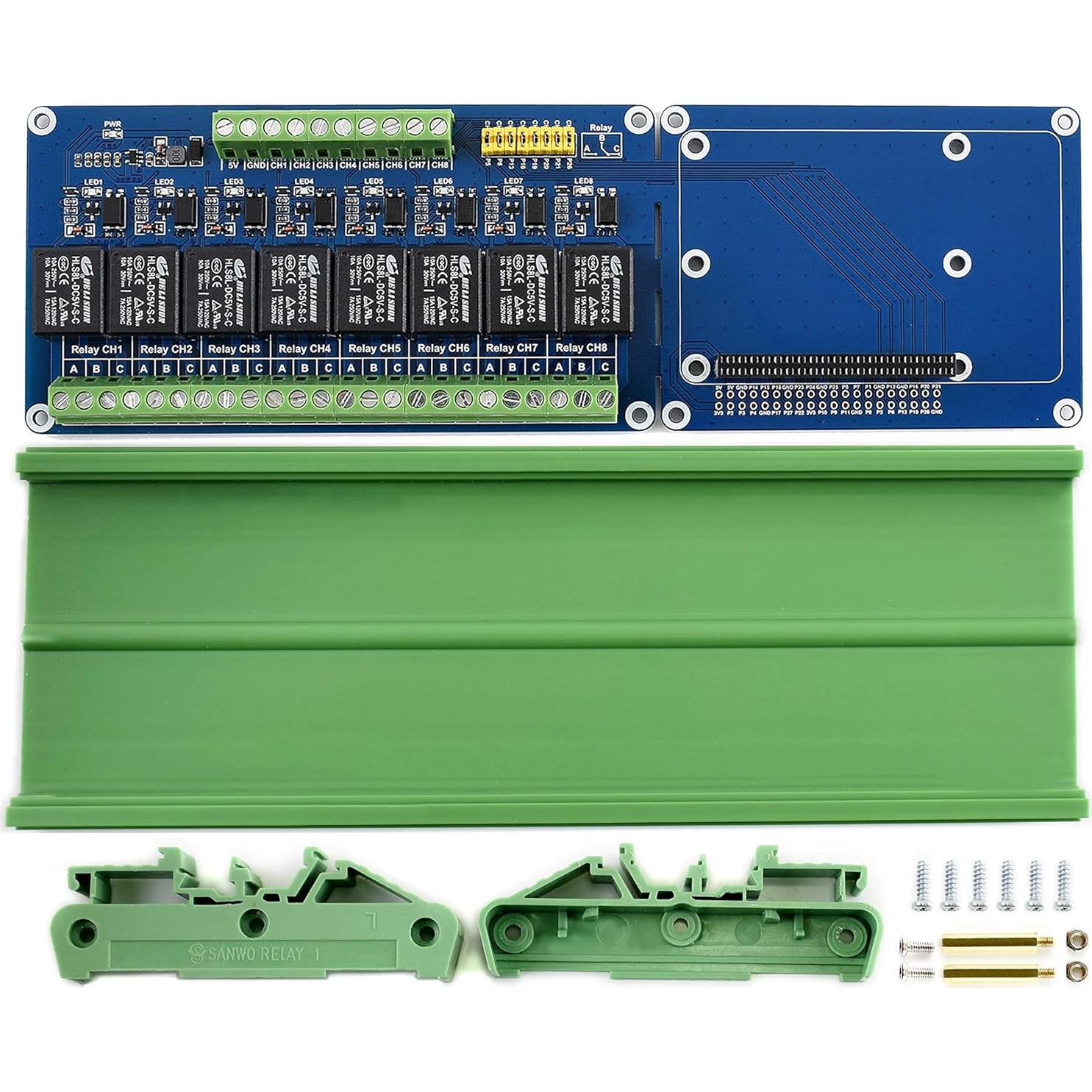 Placa de Expansión Waveshare 8 Canales Relé 5V para Raspberry Pi