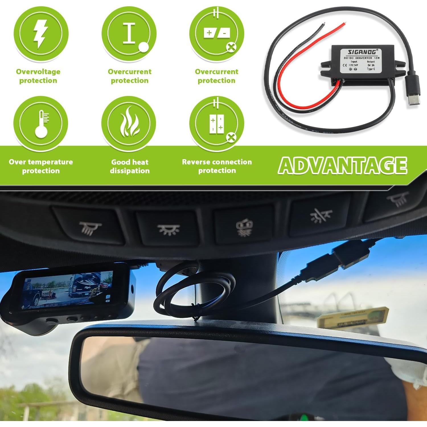 Convertidor DC-DC 12V a 5V USB Tipo-C SIGANDG 15W