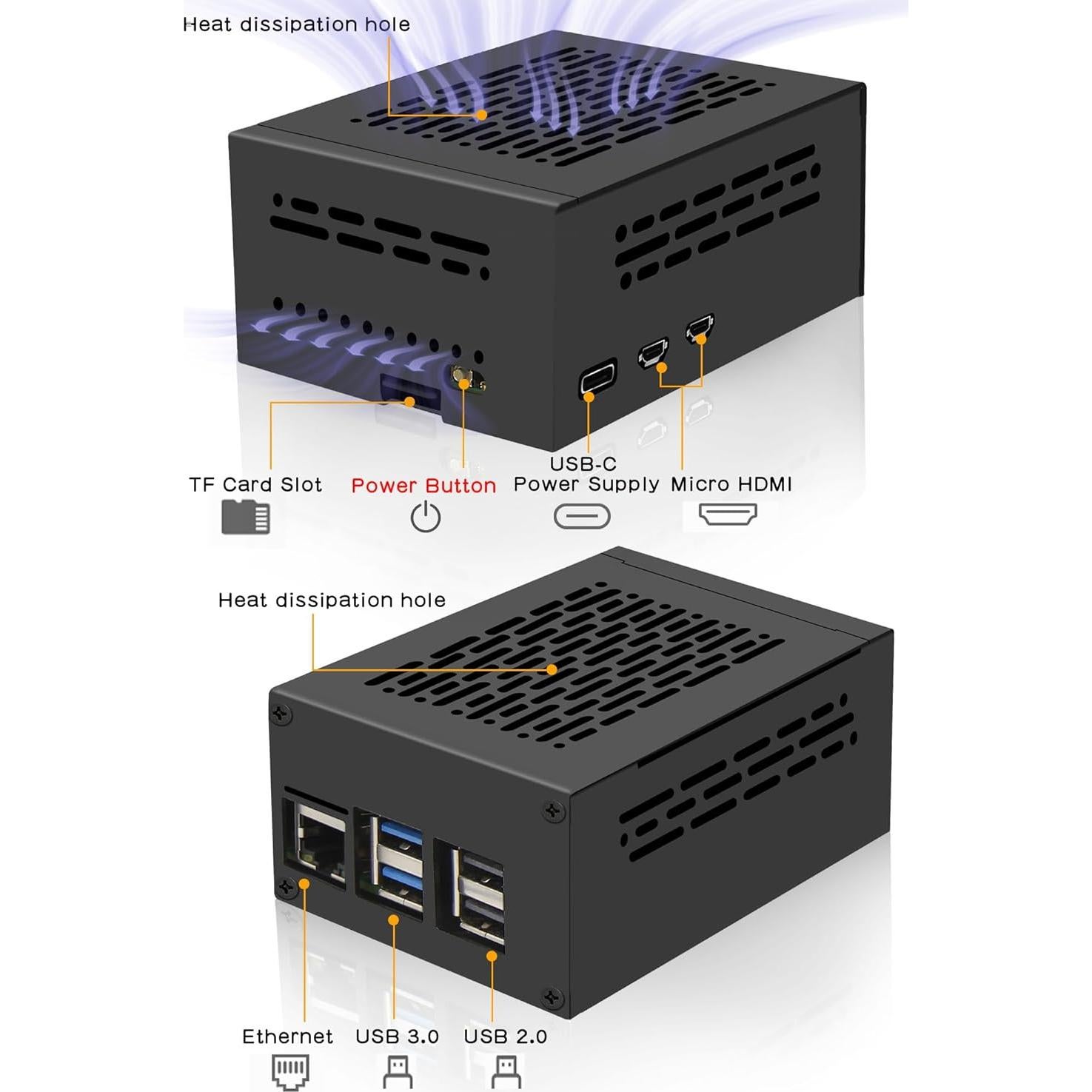 Caja de Metal Geekworm P579 para Raspberry Pi 5 con Enfriador