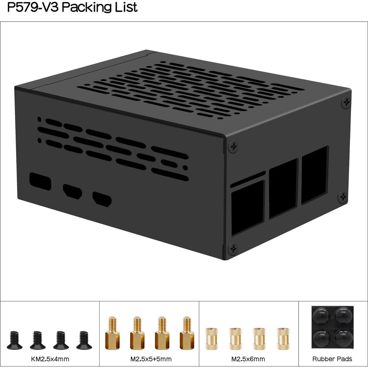 Caja de Metal Geekworm P579 para Raspberry Pi 5 con Enfriador