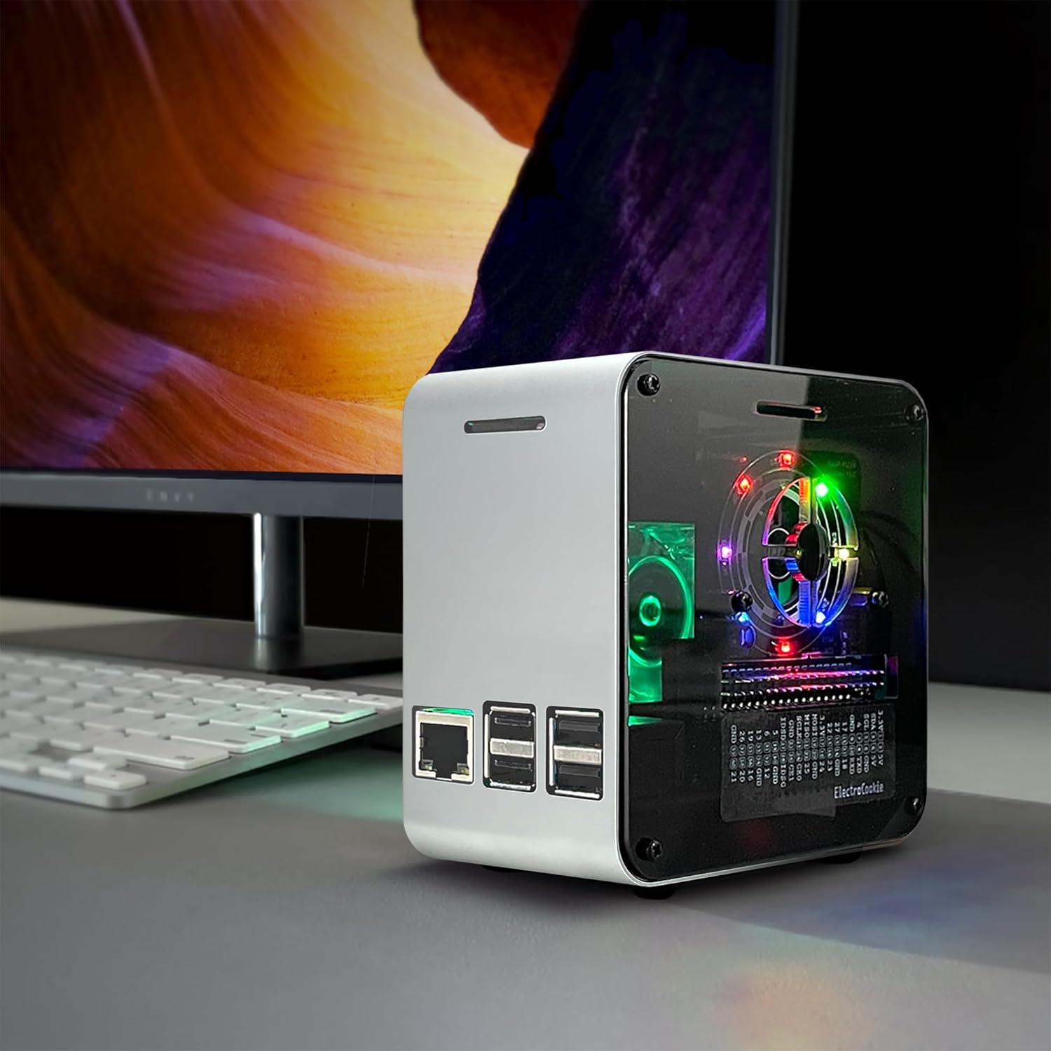 Caja Mini Torre Aluminio ElectroCookie para Raspberry Pi 3