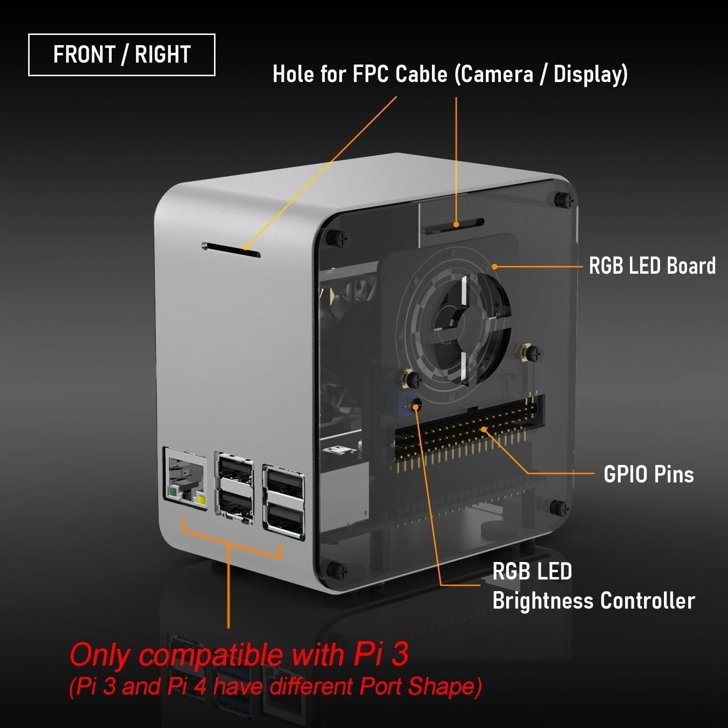 Caja Mini Torre Aluminio ElectroCookie para Raspberry Pi 3