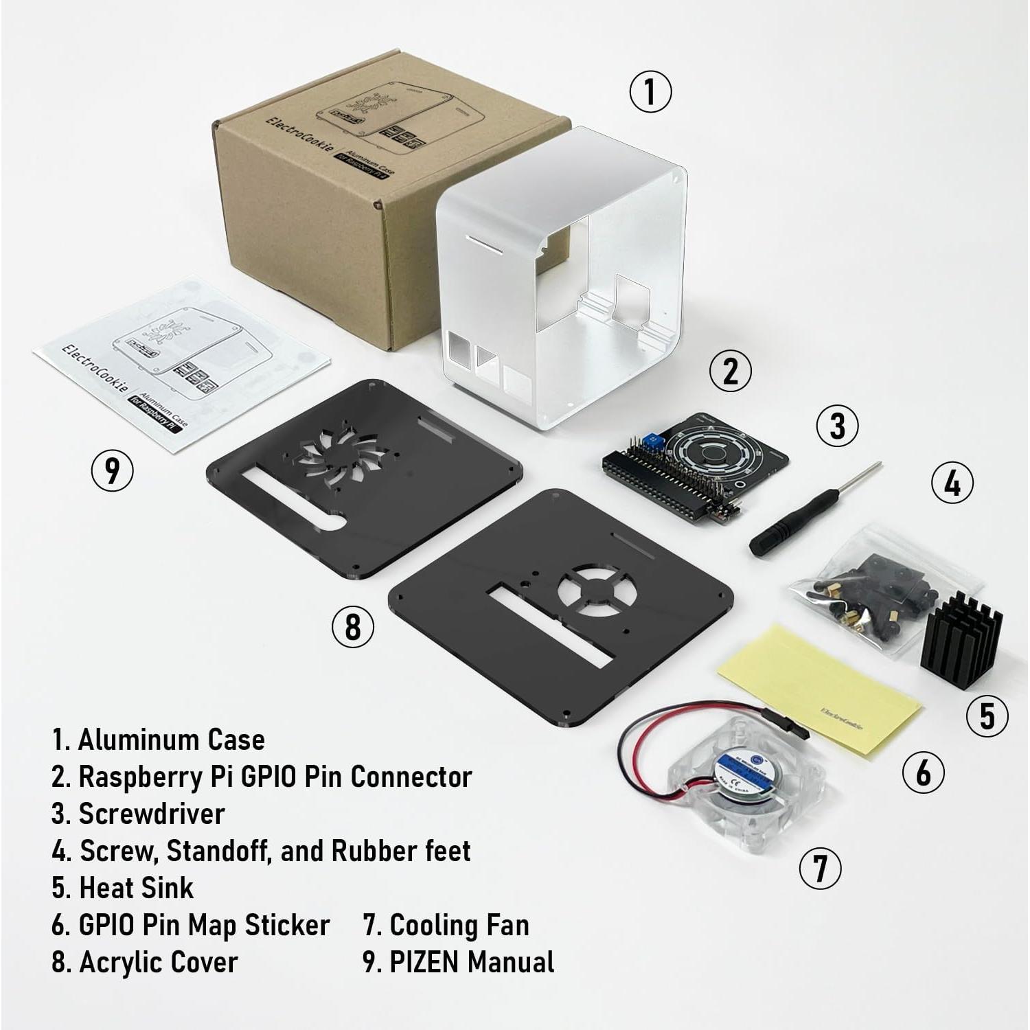 Caja Mini Torre Aluminio ElectroCookie para Raspberry Pi 3