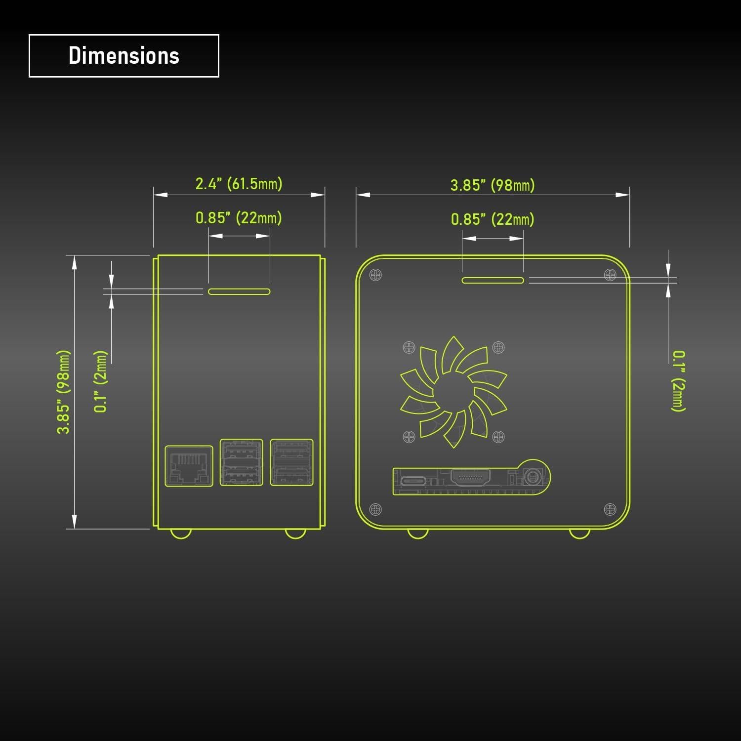 Caja Mini Torre Aluminio ElectroCookie para Raspberry Pi 3