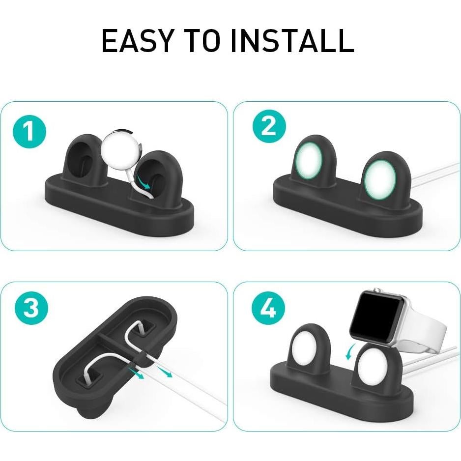 Soporte de Carga Doble Delidigi para Apple Watch 38-49mm