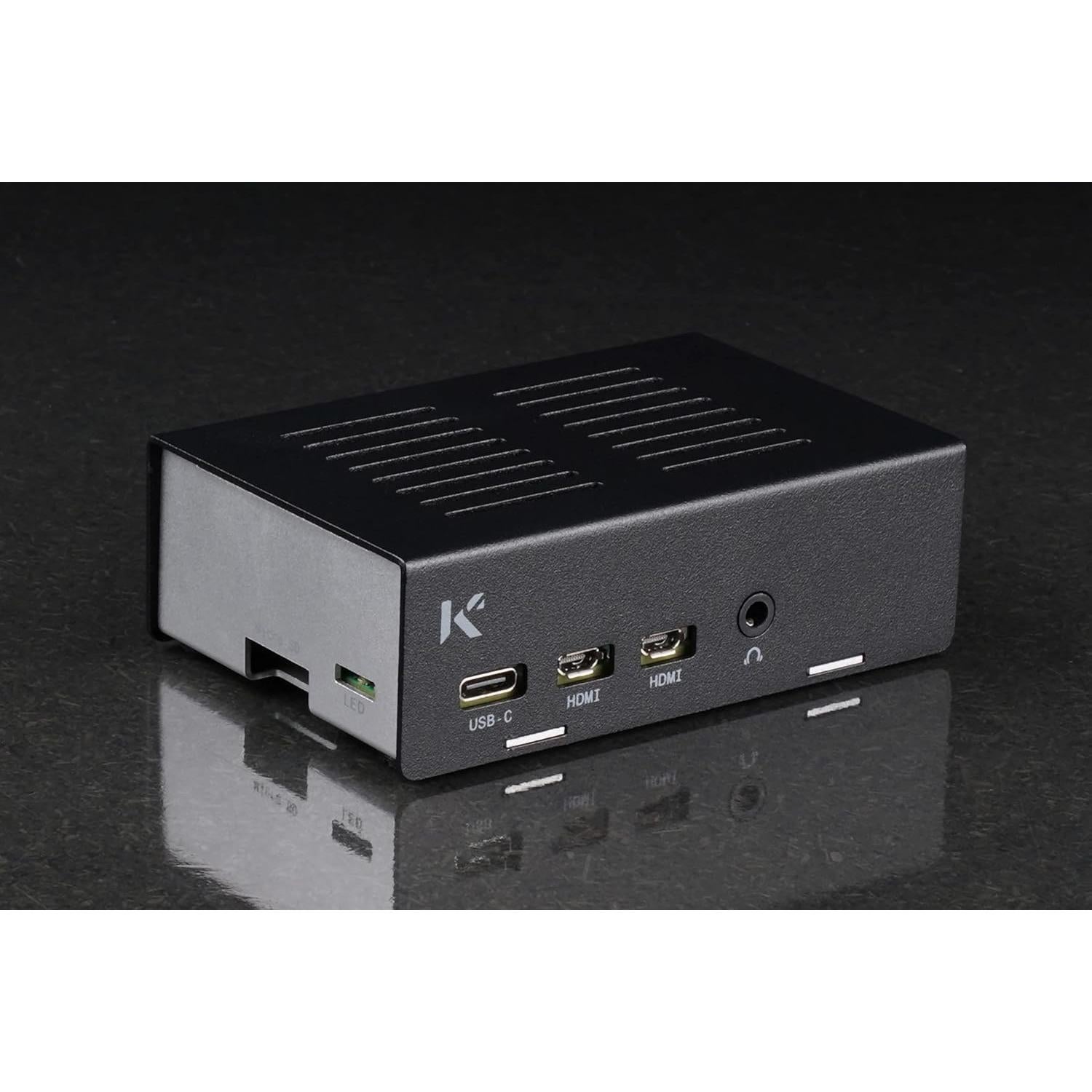 Caja KKSB para Raspberry Pi 4 | Metal Negro y Plateado