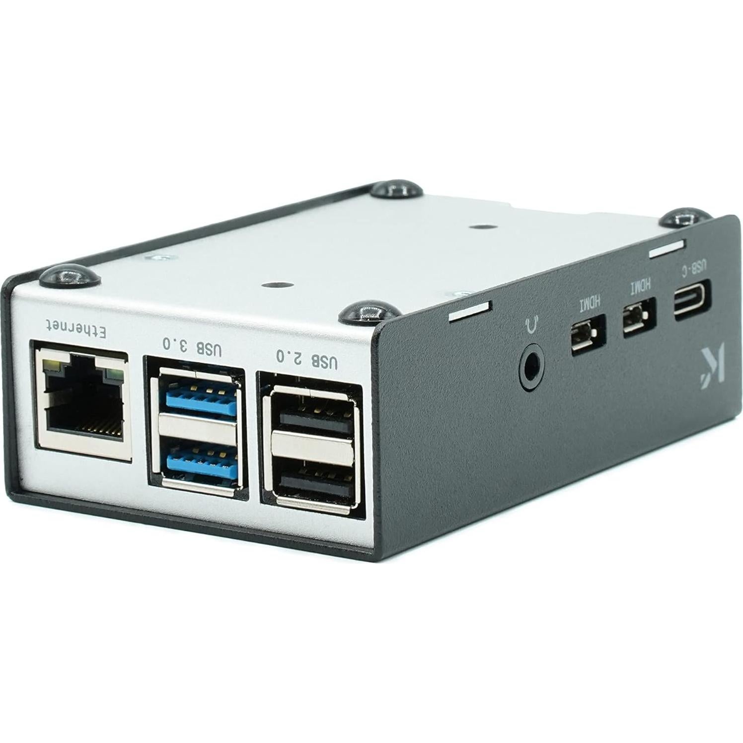 Caja KKSB para Raspberry Pi 4 | Metal Negro y Plateado