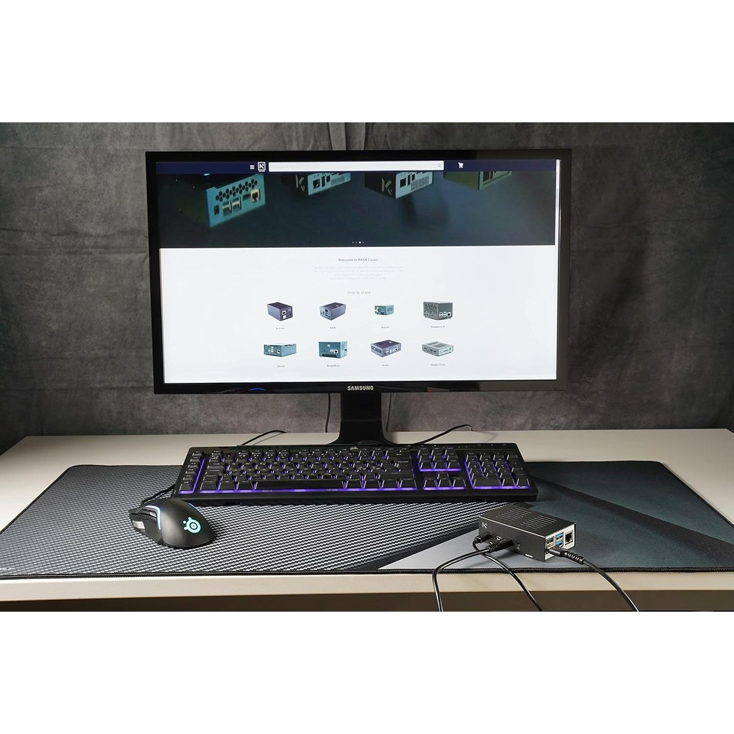 Caja KKSB para Raspberry Pi 4 | Metal Negro y Plateado