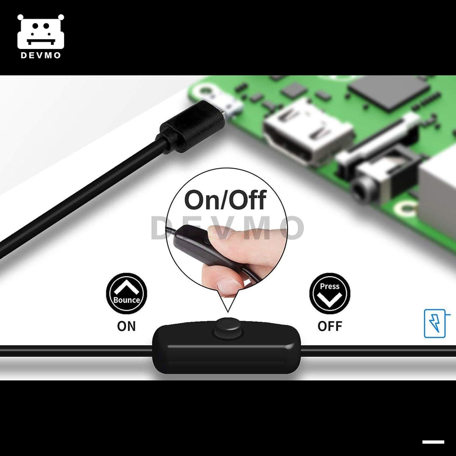 Fuente de Alimentación DEVMO 5V 3A USB-C con Interruptor