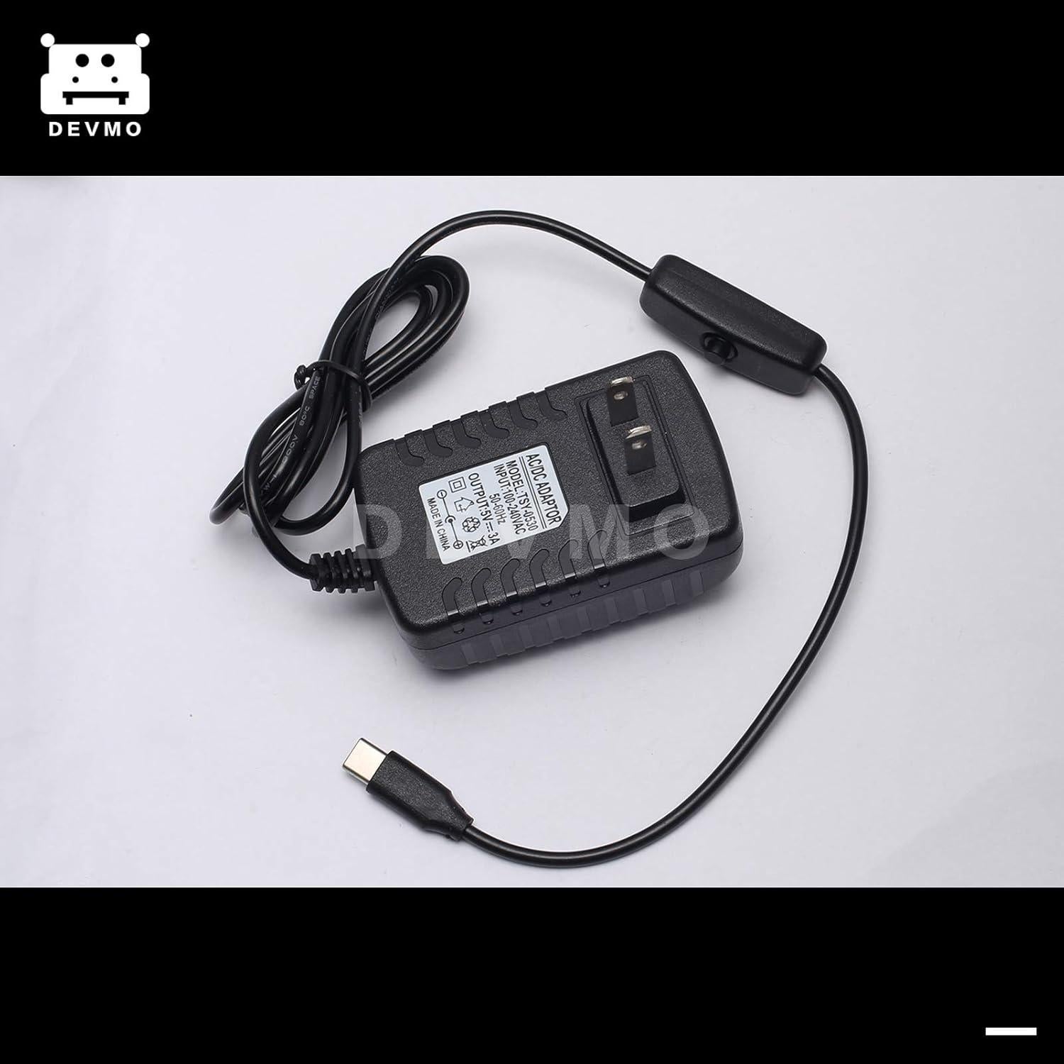 Fuente de Alimentación DEVMO 5V 3A USB-C con Interruptor