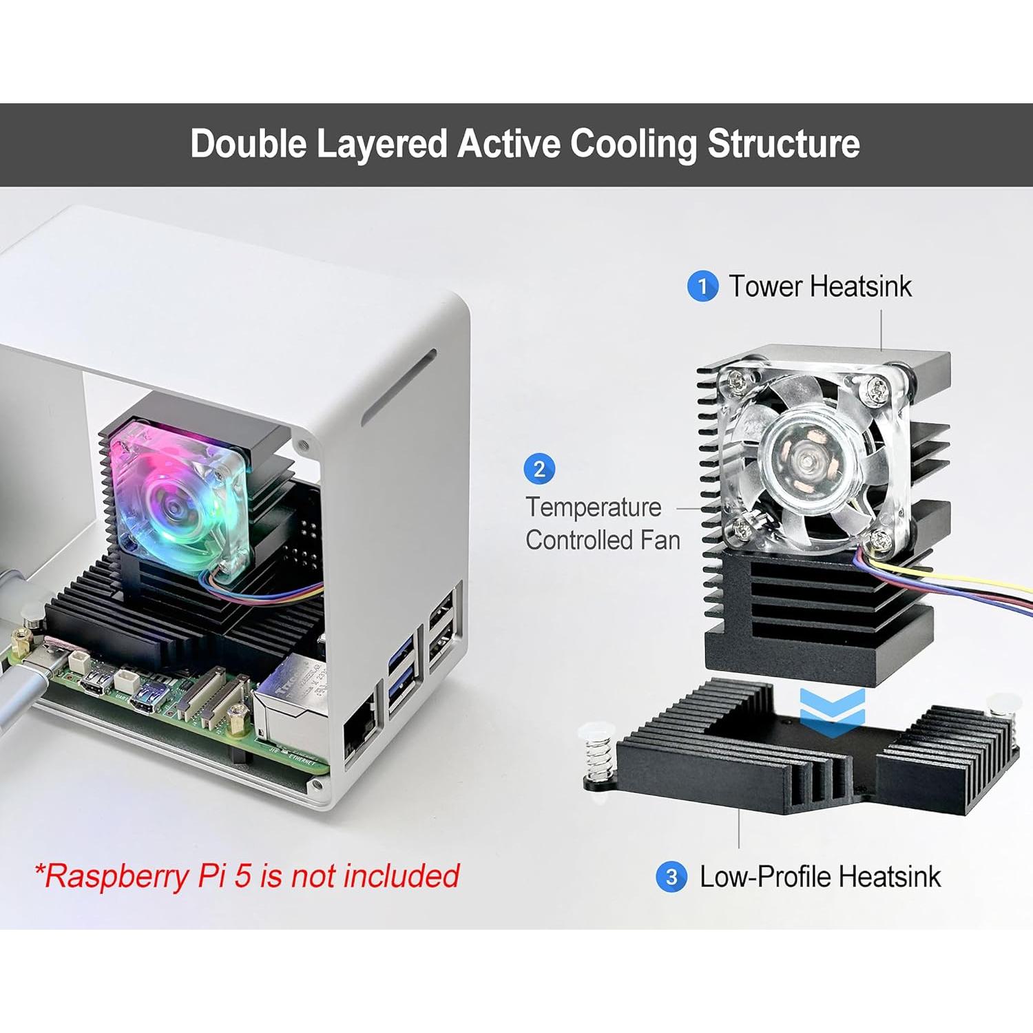 Caja Mini Torre Aluminio ElectroCookie para Raspberry Pi 5