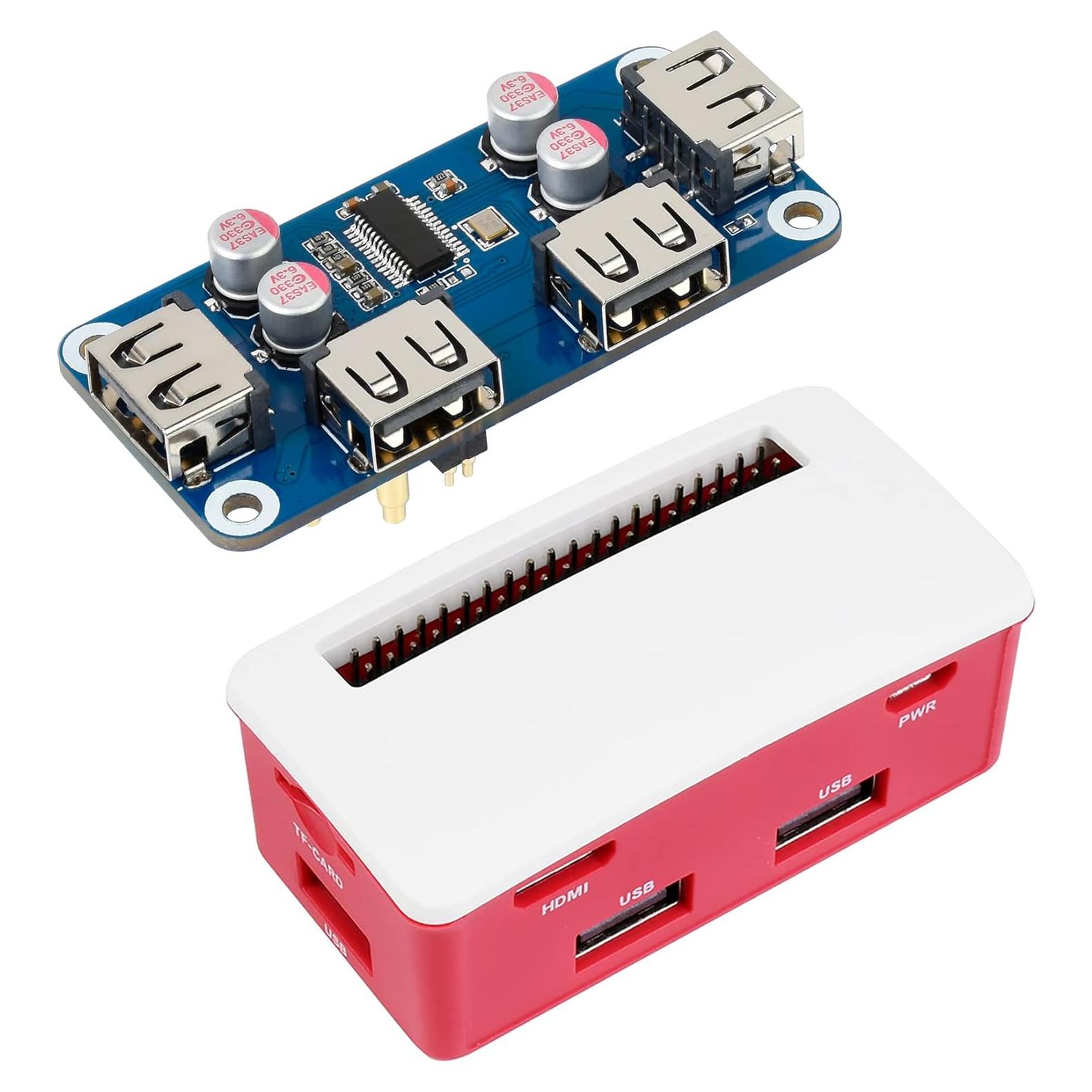 USB HUB HAT Waveshare para Raspberry Pi Zero 4 Puertos USB 2.0