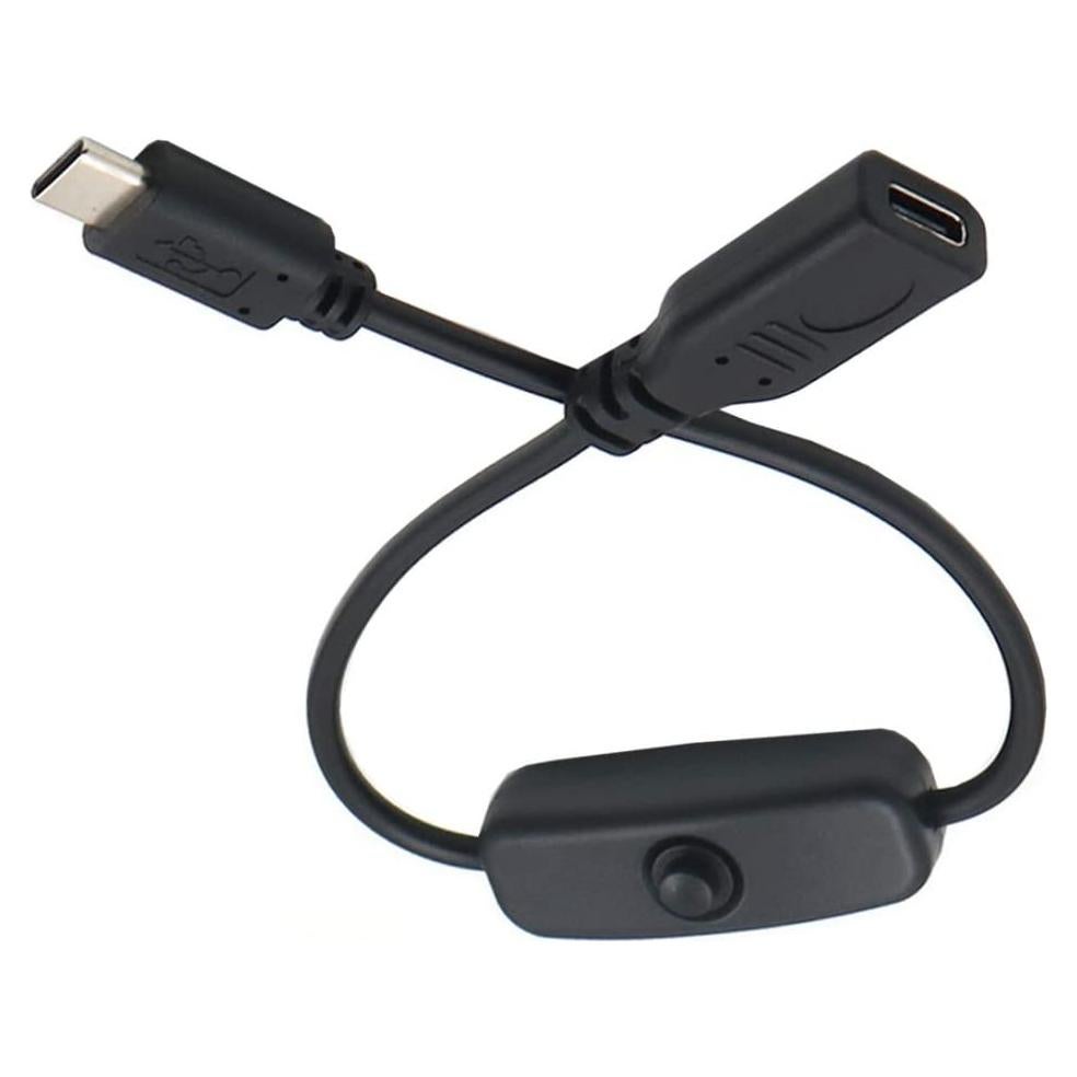 Cable de Extensión USB C con Interruptor CY 5V 3A 10x10 cm